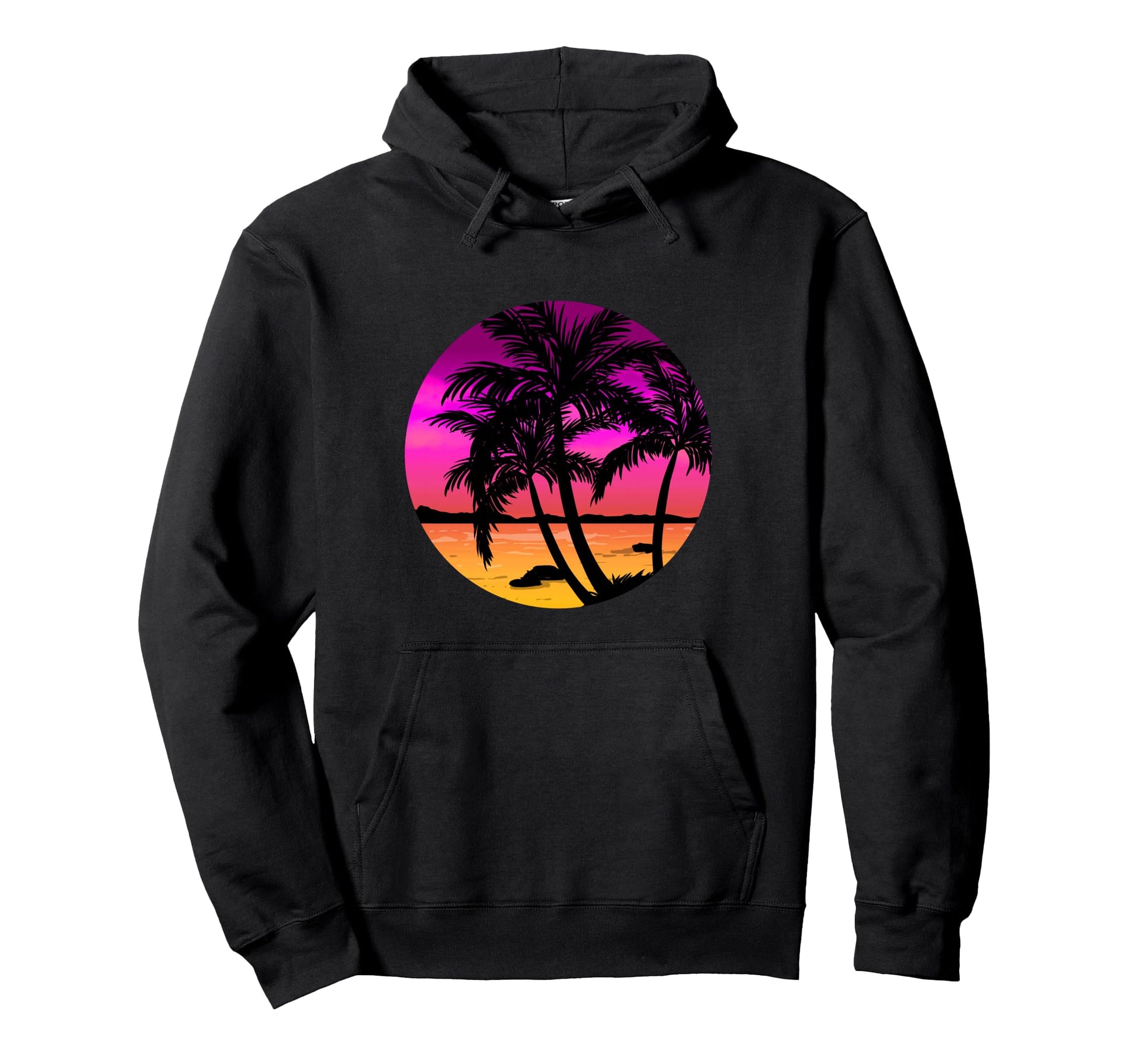 Beach Trees Palm Summer Tropical Island Hoodie - Novelty Apparel Men Women - T-Shirt, Sweatshirt, Hoodie
