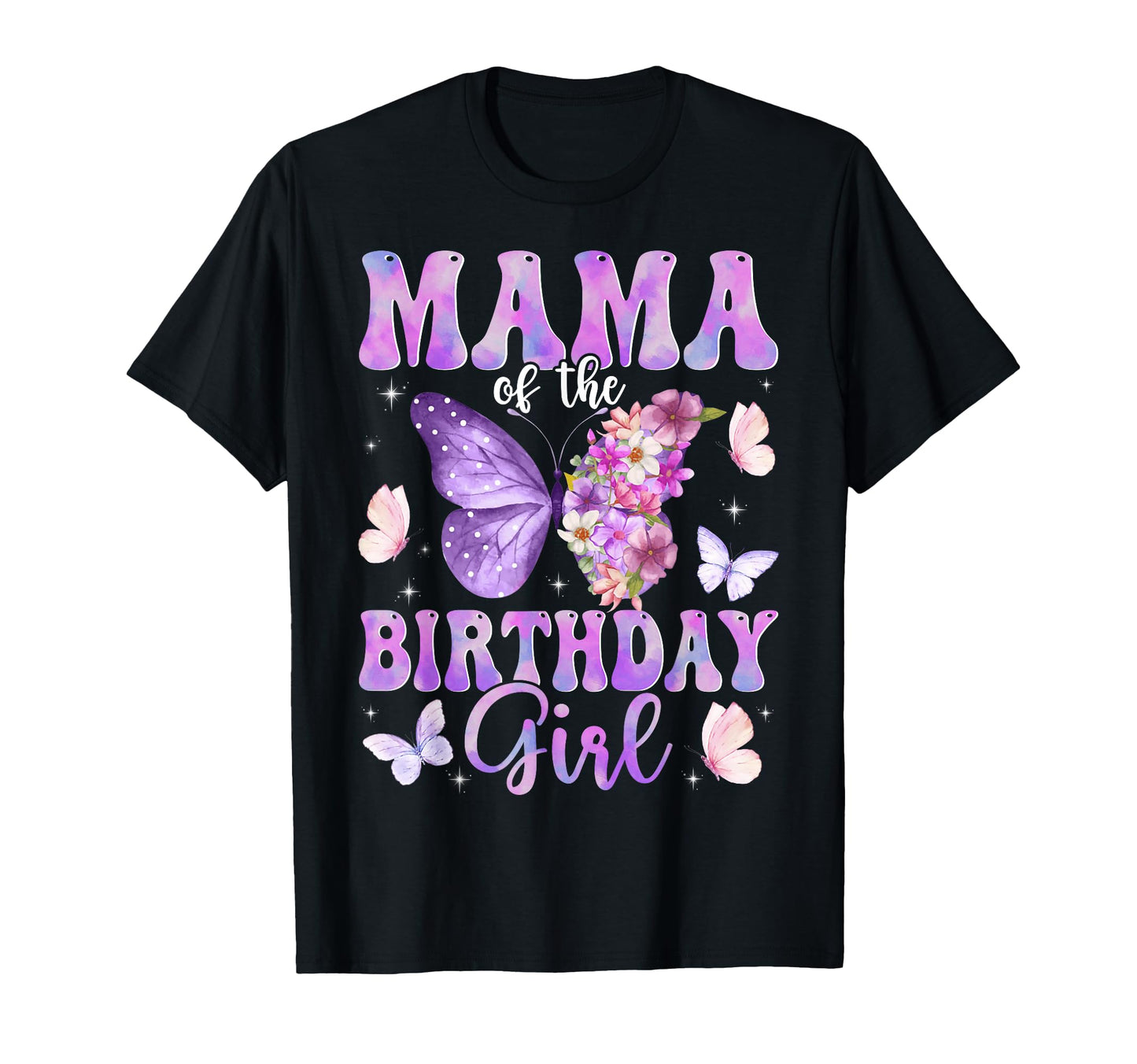 Mama Birthday Butterfly Family T-Shirt - Custom Art Print Men Women - T-Shirt, Sweatshirt, Hoodie
