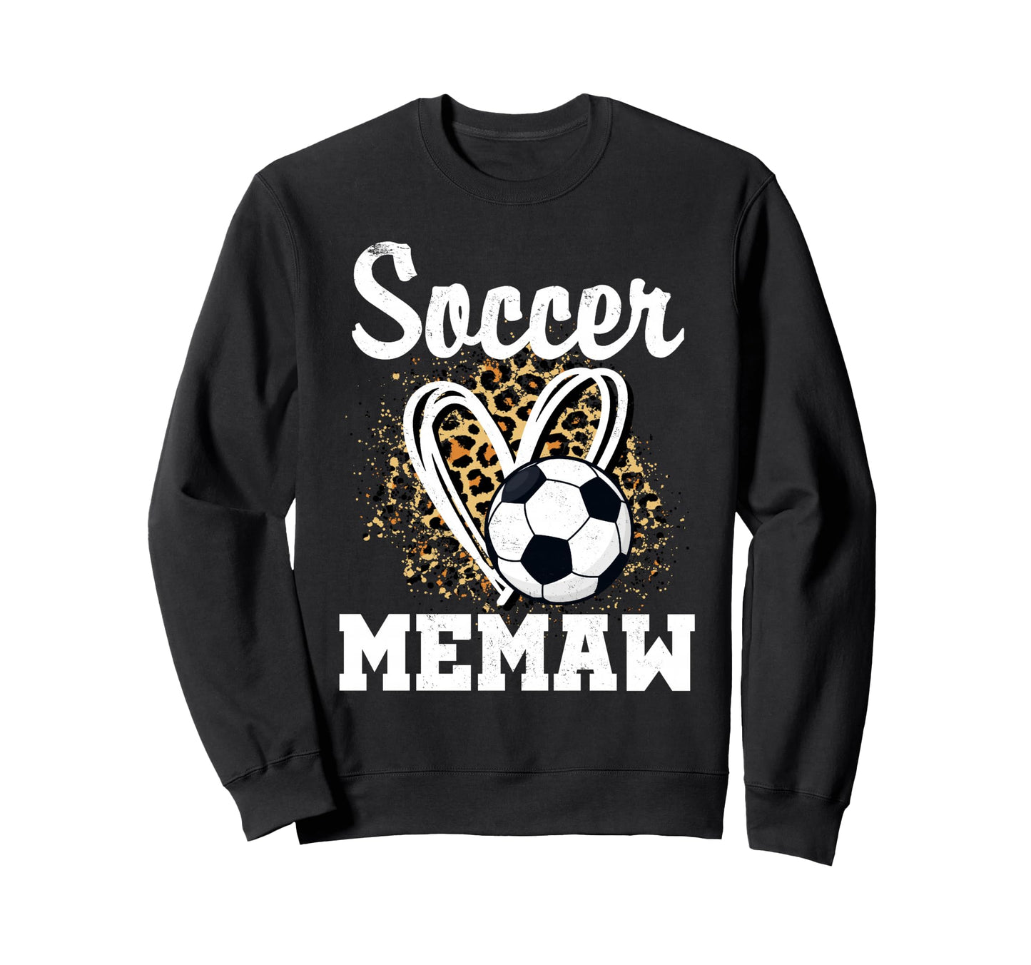 Soccer Memaw Leopard Heart Matching Sweatshirt - Novelty Apparel Men Women - T-Shirt, Sweatshirt, Hoodie