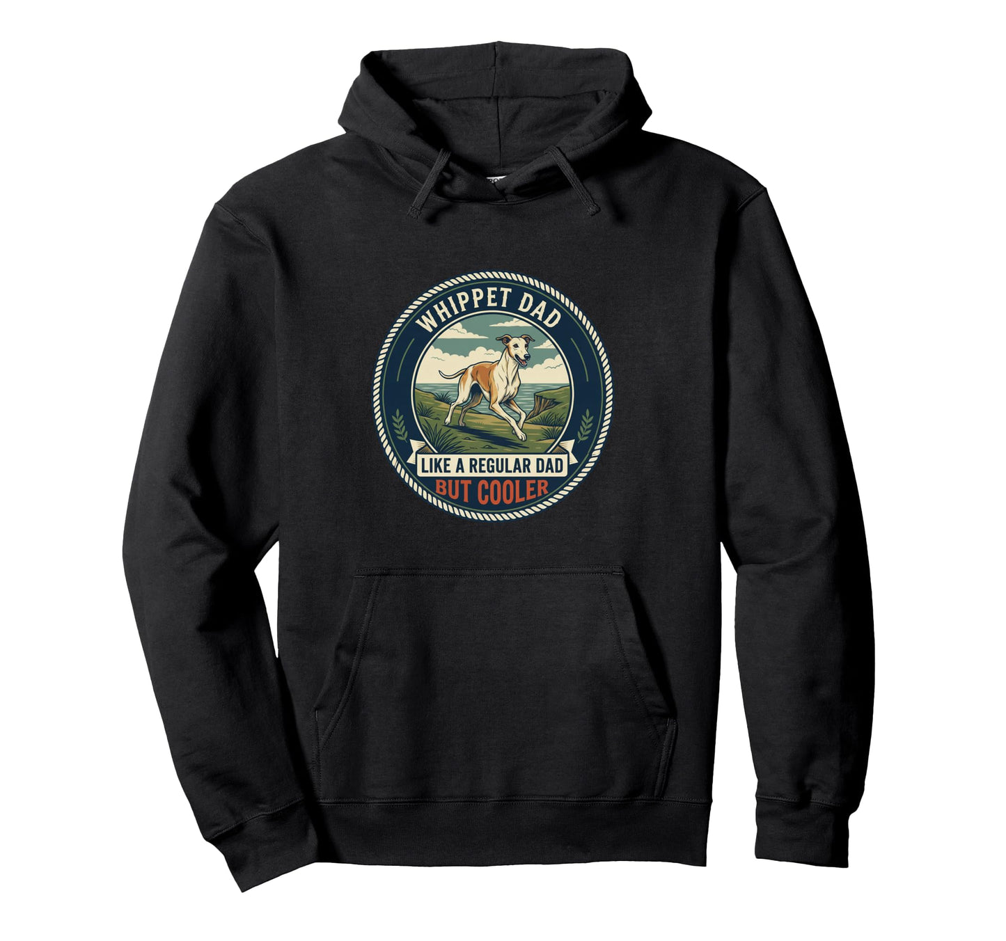 Whippet Dad Like Regular Dad But Hoodie - Aesthetic Graphic for Adults - T-Shirt, Sweatshirt, Hoodie