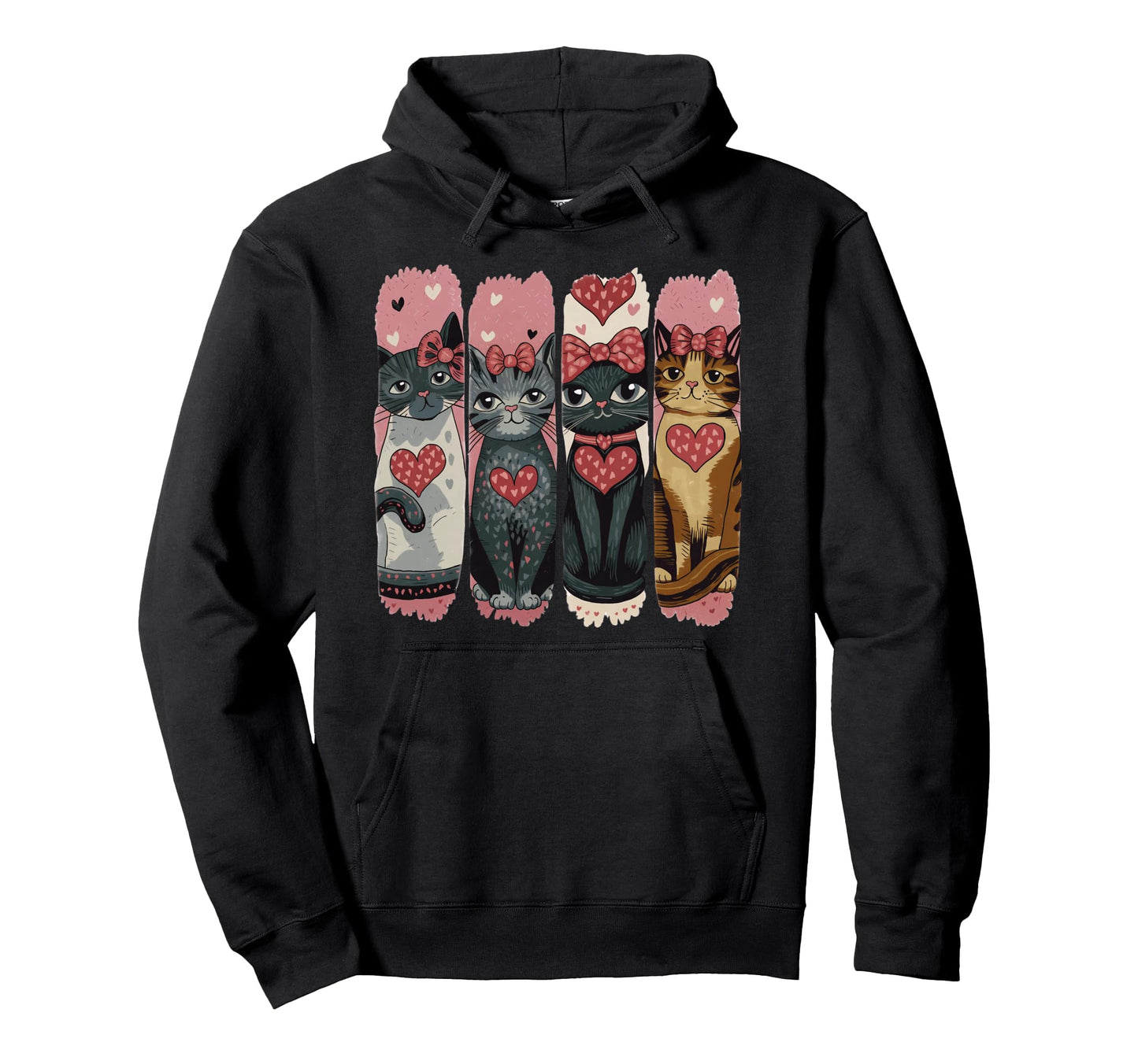 Cat Mom Cat Dad Cat Bow Cat Hoodie - Streetwear Style for Adults - T-Shirt, Sweatshirt, Hoodie
