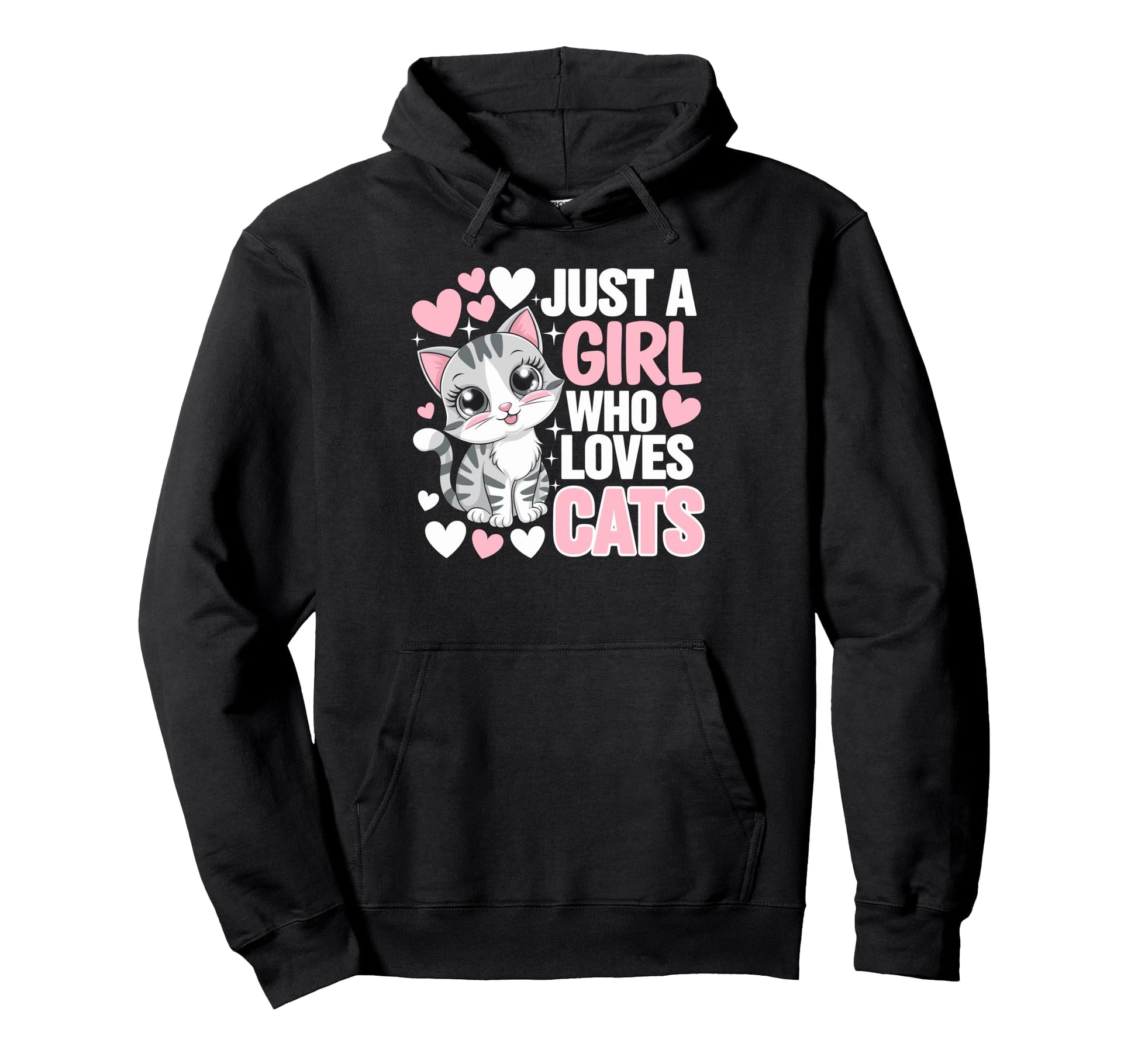 Just Who Loves Cats Funny Kitten Lover Hoodie - Minimalist Print Unisex - T-Shirt, Sweatshirt, Hoodie