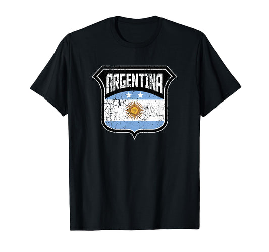 Argentina Soccer Country Flag Crest T-Shirt - Minimalist Print for Adults - T-Shirt, Sweatshirt, Hoodie