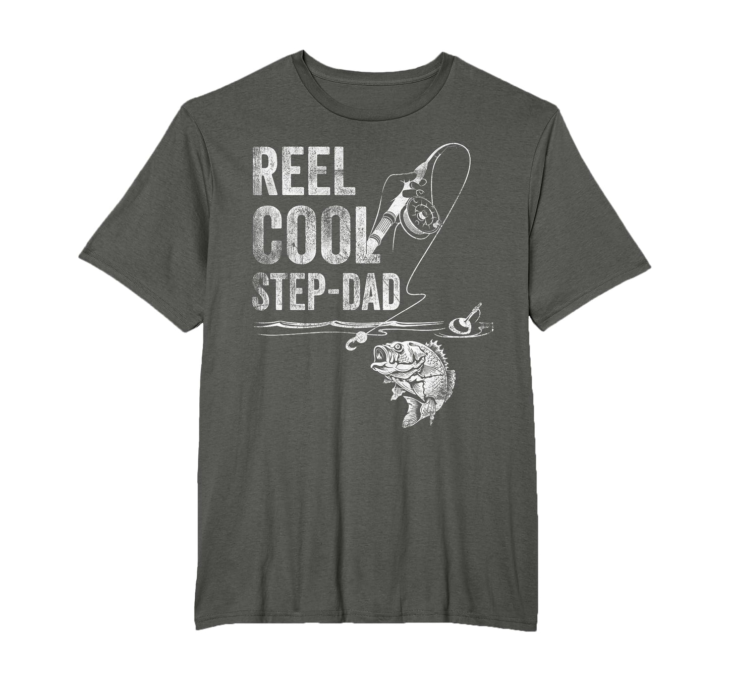 Reel Step Dad Fish Fishing Fathers Day T-Shirt - Graphic Print for Adults - T-Shirt, Sweatshirt, Hoodie