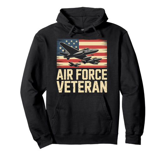 Air Force Veteran Us American Flag Dad Hoodie - Minimalist Print Men Women - T-Shirt, Sweatshirt, Hoodie