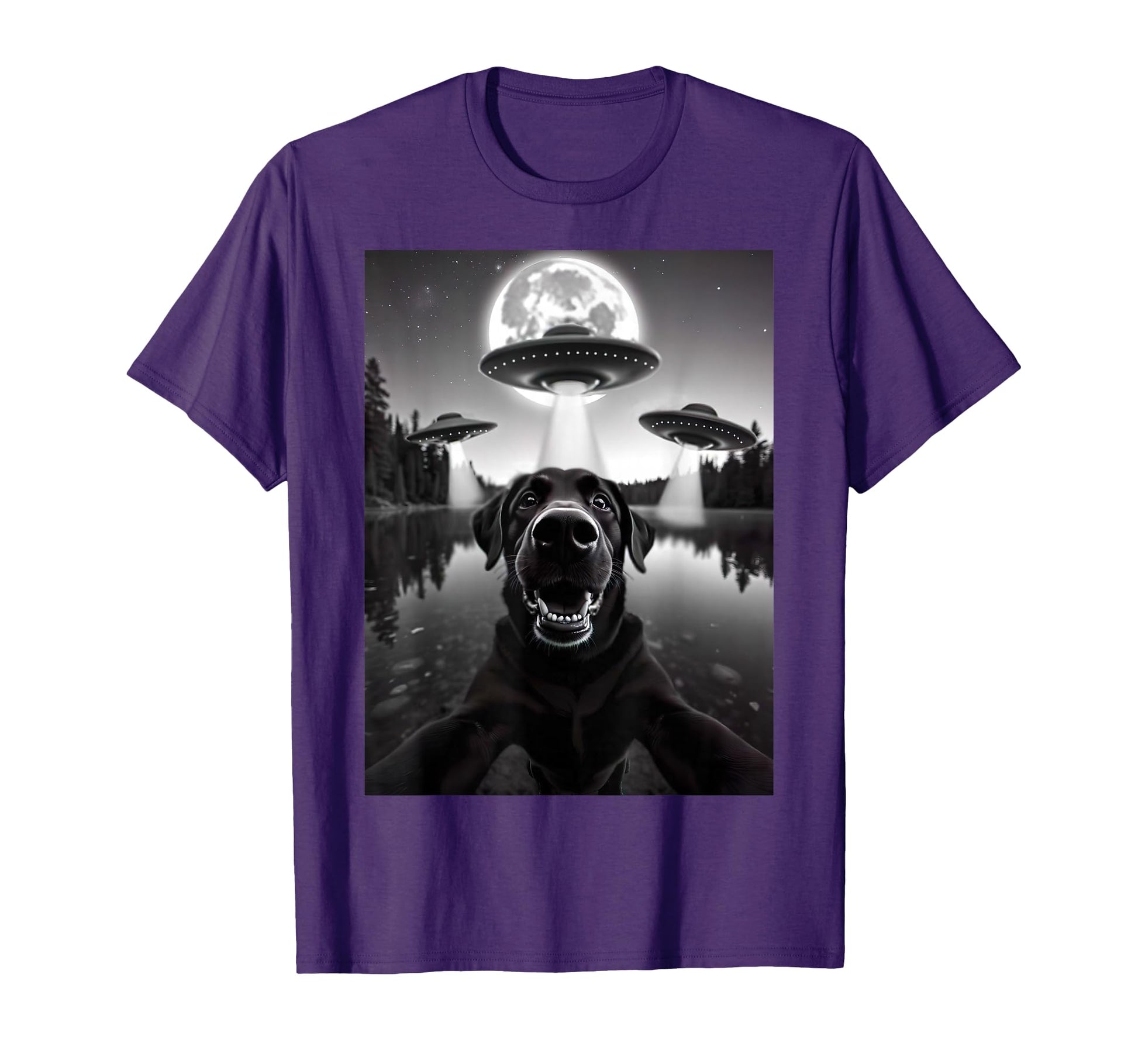 Funny Black Lab Labrador Dog Selfie T-Shirt - Minimalist Print for Adults - T-Shirt, Sweatshirt, Hoodie