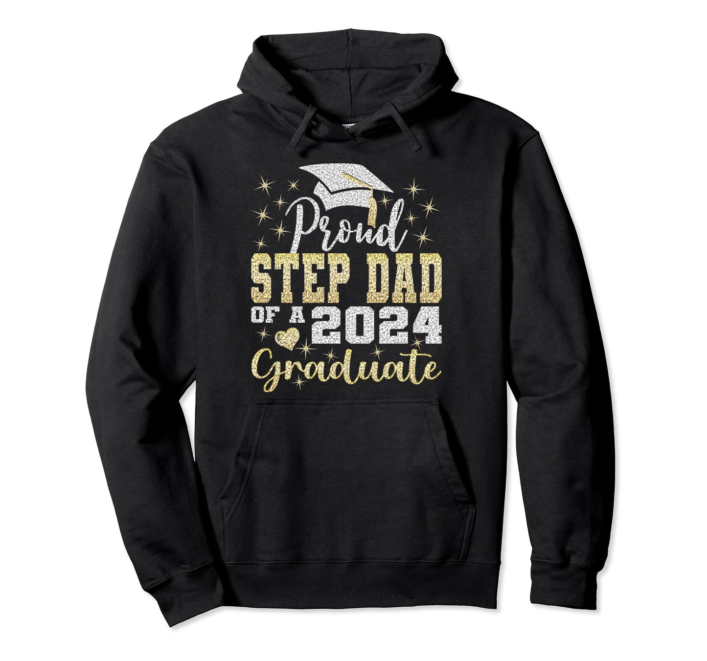 Super Proud Step Dad 2024 Graduate Hoodie - Custom Art Print Men Women - T-Shirt, Sweatshirt, Hoodie