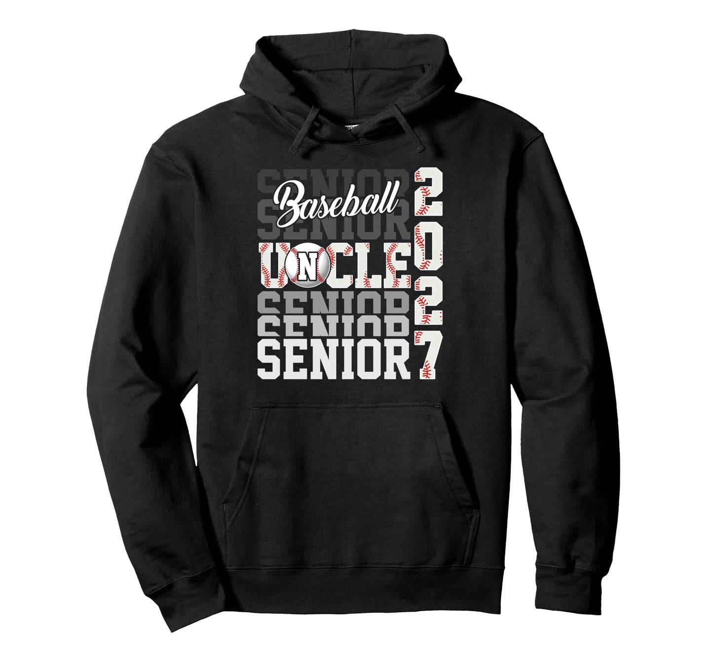 Senior 2027 Baseball Uncle Proud Family Hoodie - Graphic Print Unisex - T-Shirt, Sweatshirt, Hoodie