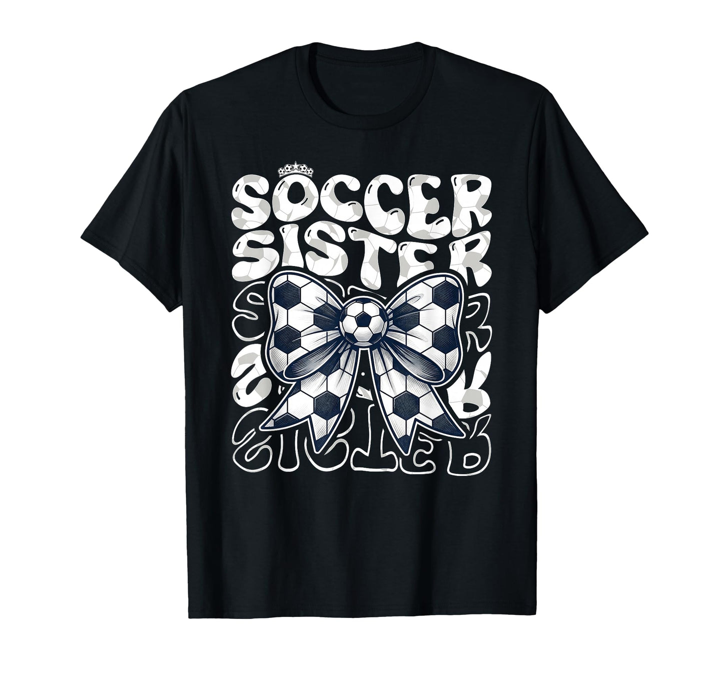 Soccer Sister Fan Coquette Bow Ball T-Shirt - Aesthetic Graphic for Adults - T-Shirt, Sweatshirt, Hoodie