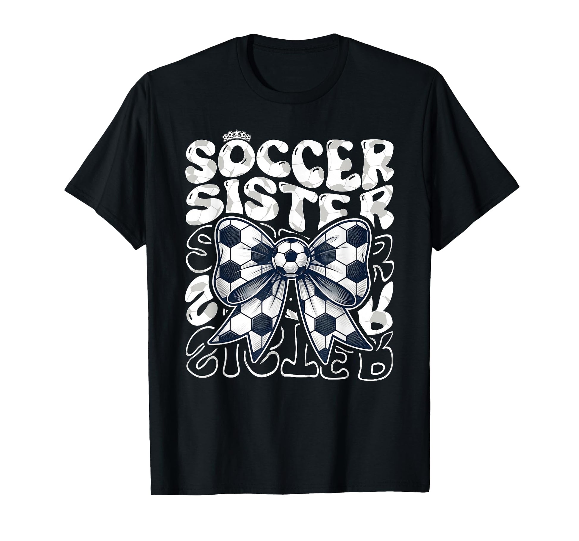 Soccer Sister Fan Coquette Bow Ball T-Shirt - Aesthetic Graphic for Adults - T-Shirt, Sweatshirt, Hoodie