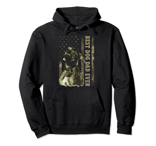 Best Boxer Dad Ever Camouflage American Hoodie - Fun Novelty Design Unisex - T-Shirt, Sweatshirt, Hoodie