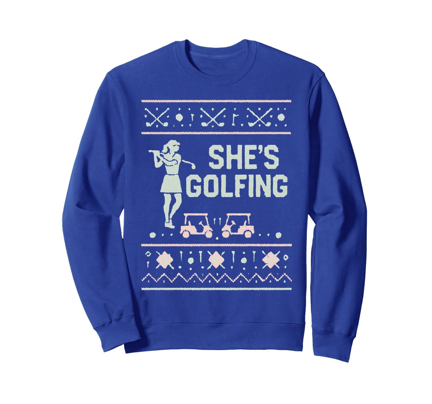 Shes Golfing Golfing Husband Golf Dad Sweatshirt - Minimalist Print Unisex - T-Shirt, Sweatshirt, Hoodie