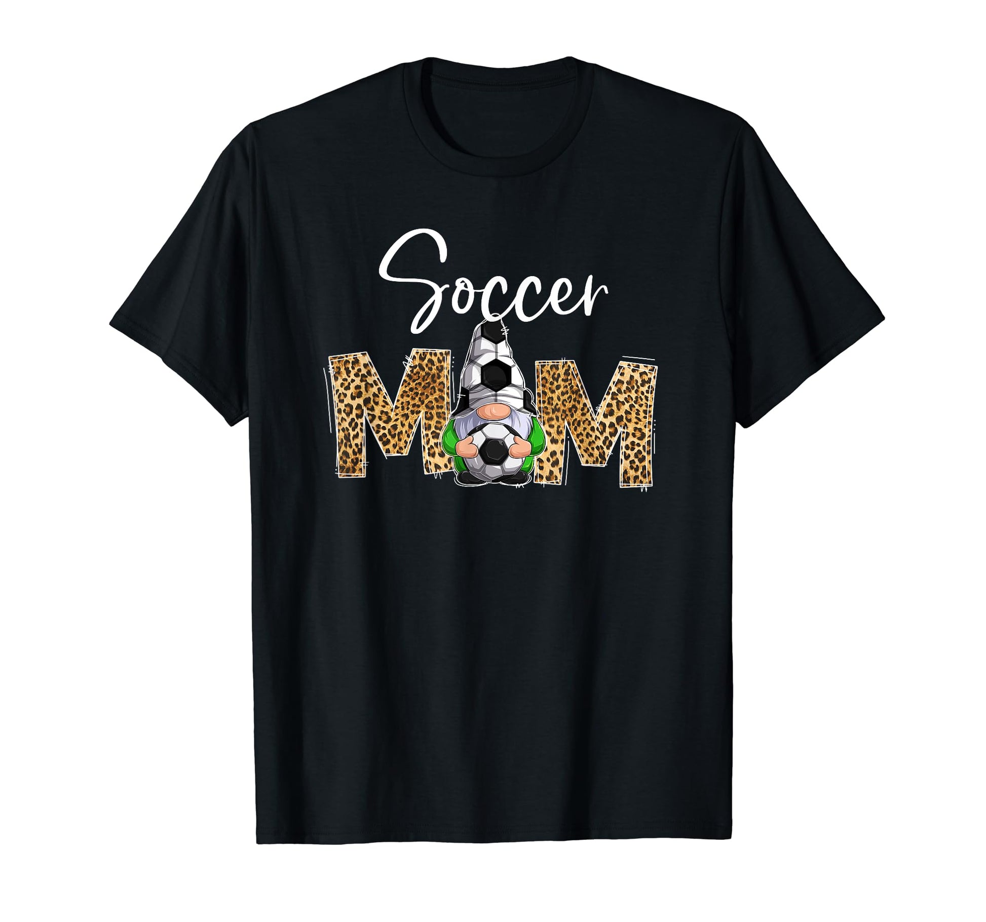 Soccer Mom Life Gnome Game Day Leopard T-Shirt - Graphic Print for Adults - T-Shirt, Sweatshirt, Hoodie
