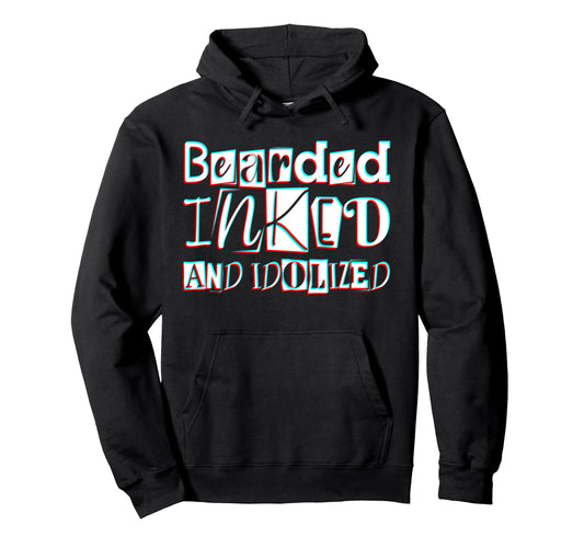 Bearded Inked And Awesome Tattooed Dad Hoodie - Trendy Graphic Men Women - T-Shirt, Sweatshirt, Hoodie