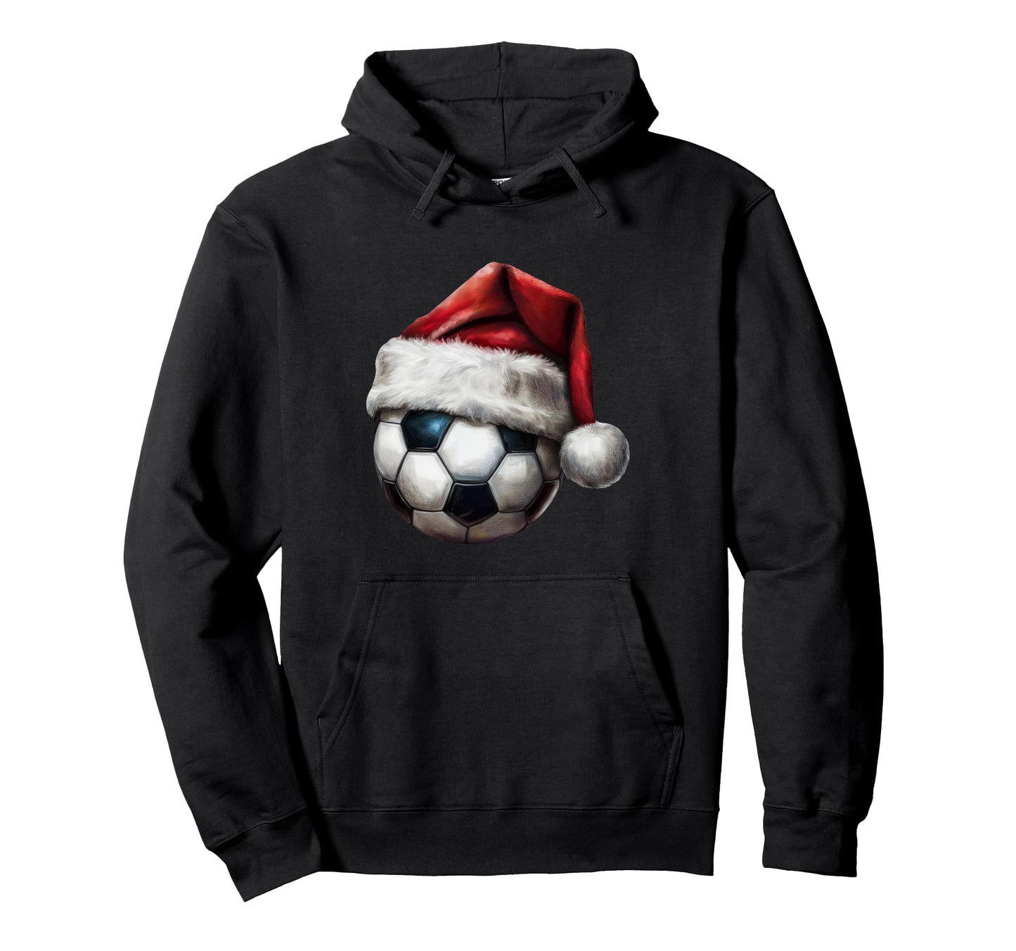 Soccer Ball Santa Hat Family Matching Pajama Hoodie - Graphic Print Unisex - T-Shirt, Sweatshirt, Hoodie