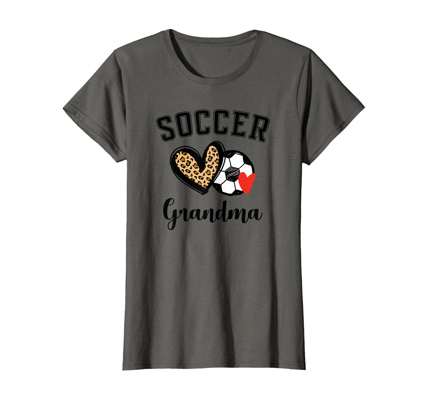Soccer Grandma Leopard Heart T-Shirt - Fun Novelty Design for Adults - T-Shirt, Sweatshirt, Hoodie