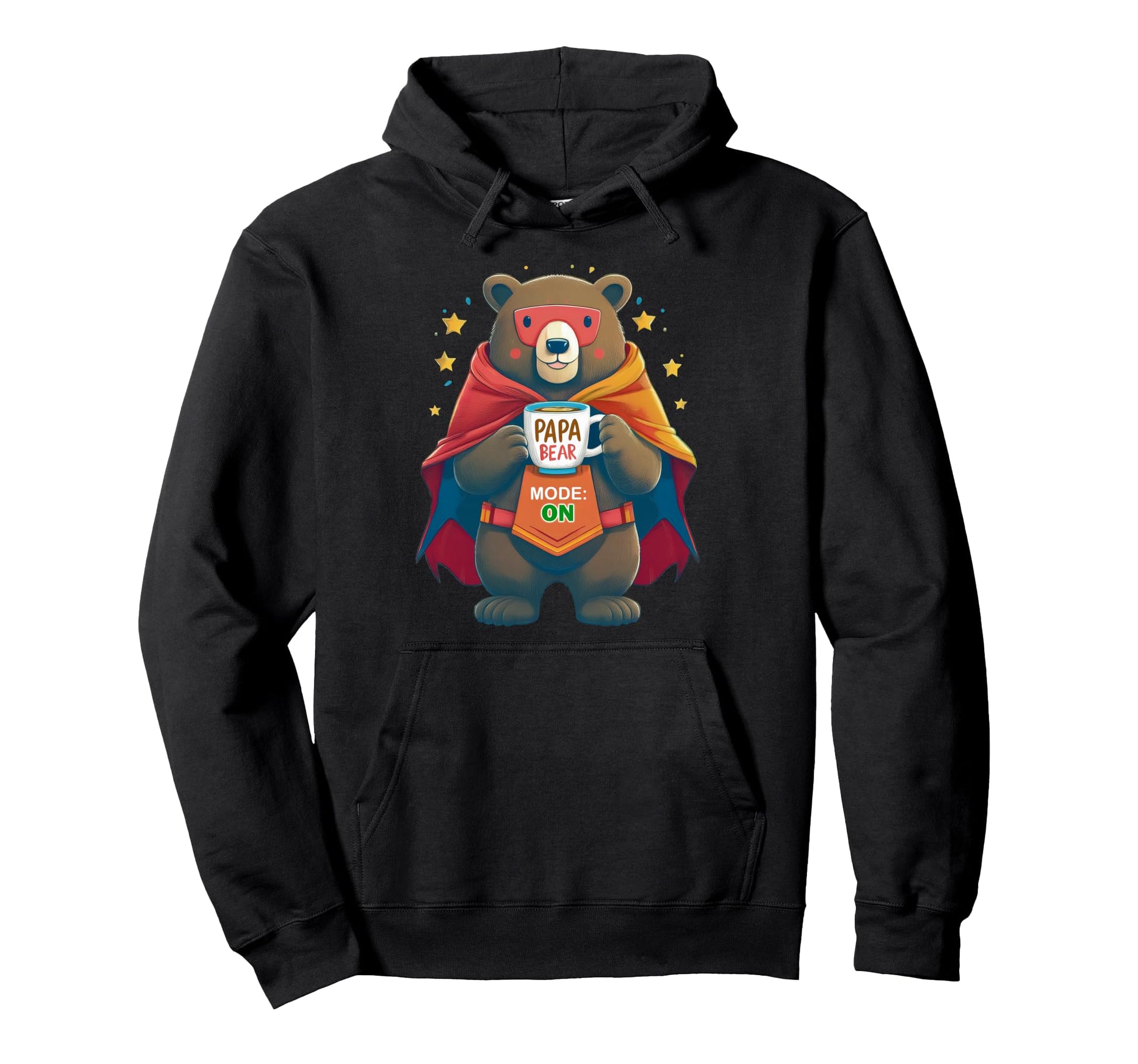 Papa Bear Funny Fathers Day Hero Hoodie - Fun Novelty Design for Adults - T-Shirt, Sweatshirt, Hoodie