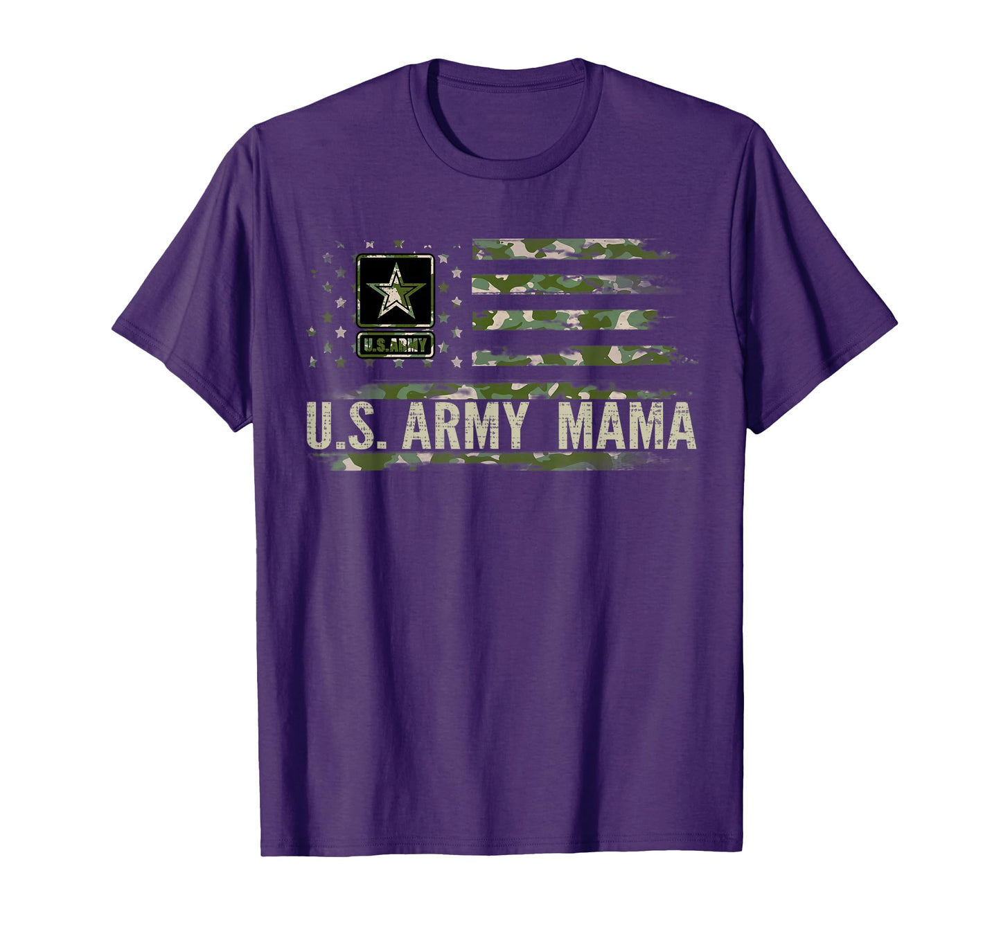 U S Army Mama Camo American Flag Veteran T-Shirt - Minimalist Print Unisex - T-Shirt, Sweatshirt, Hoodie