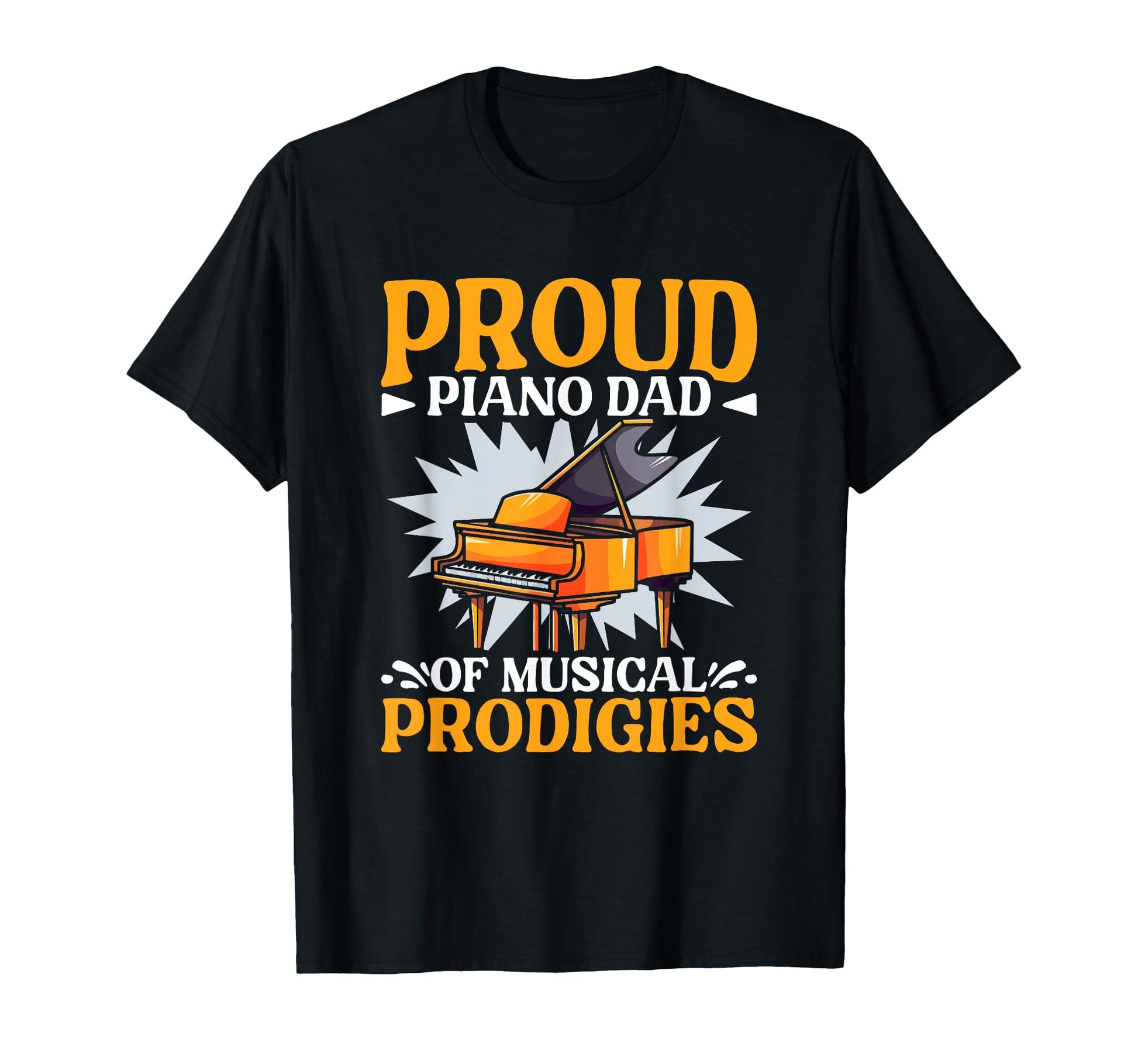 Proud Piano Dad Keyboard Pianist T-Shirt - Custom Art Print Unisex - T-Shirt, Sweatshirt, Hoodie