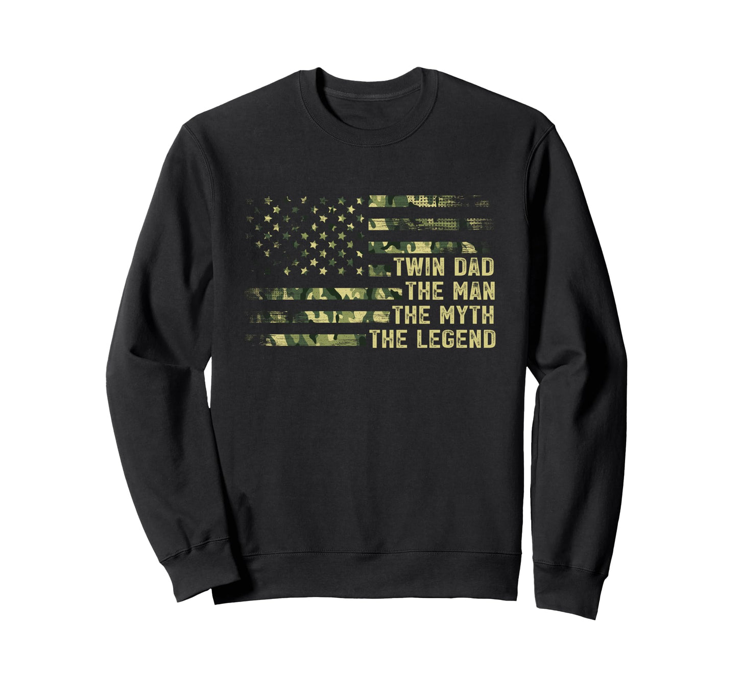 Twin Dad Camo Usa Flag Twin Dad Sweatshirt - Unique Graphic for Adults - T-Shirt, Sweatshirt, Hoodie