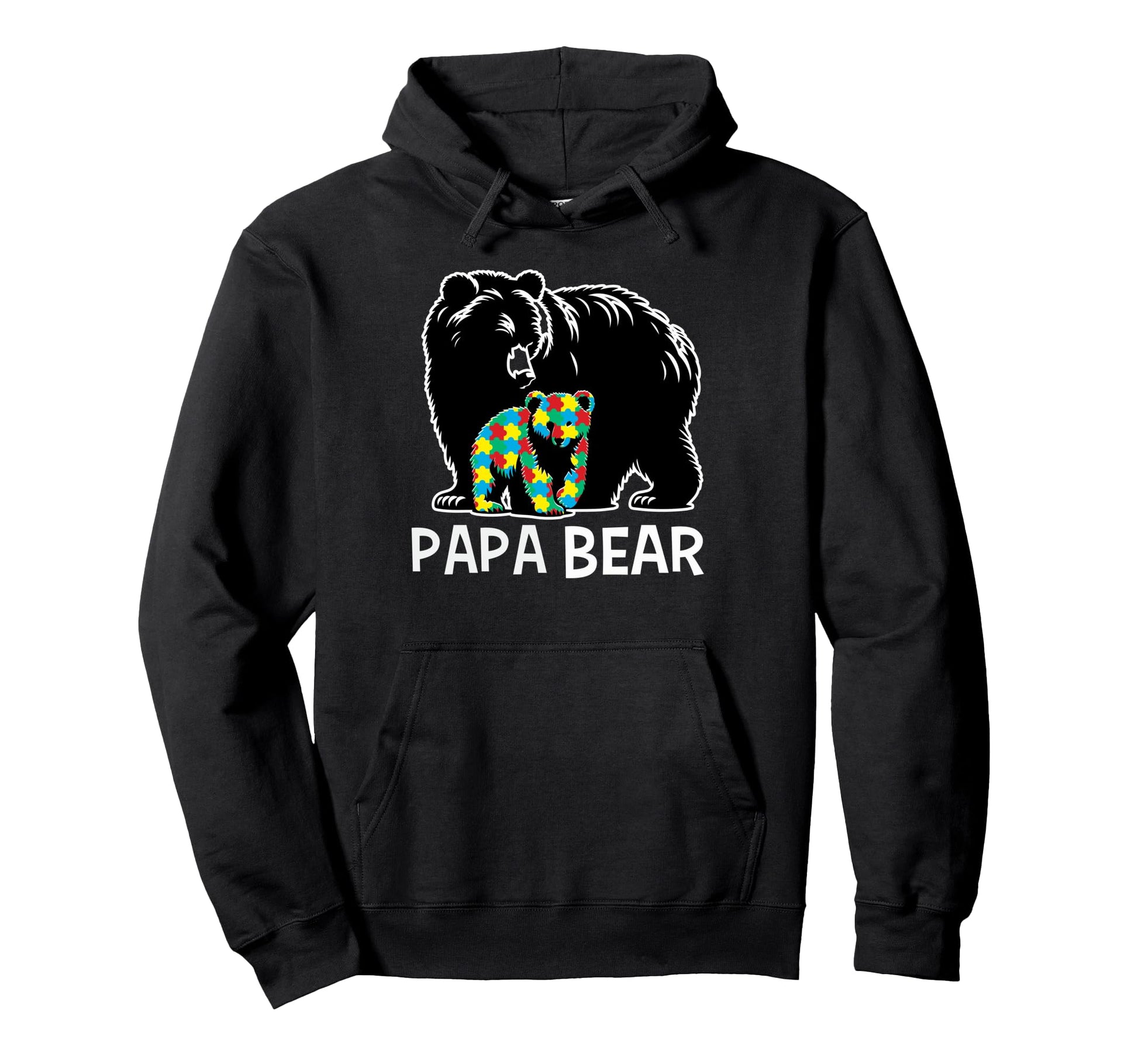 Papa Bear Autism Awareness Autism Month Hoodie - Trendy Graphic Unisex - T-Shirt, Sweatshirt, Hoodie