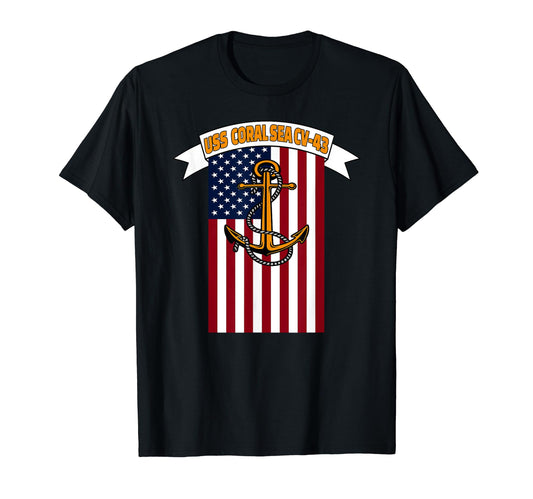 Aircraft Carrier Uss Coral Sea Cv 43 T-Shirt - Trendy Graphic Men Women - T-Shirt, Sweatshirt, Hoodie