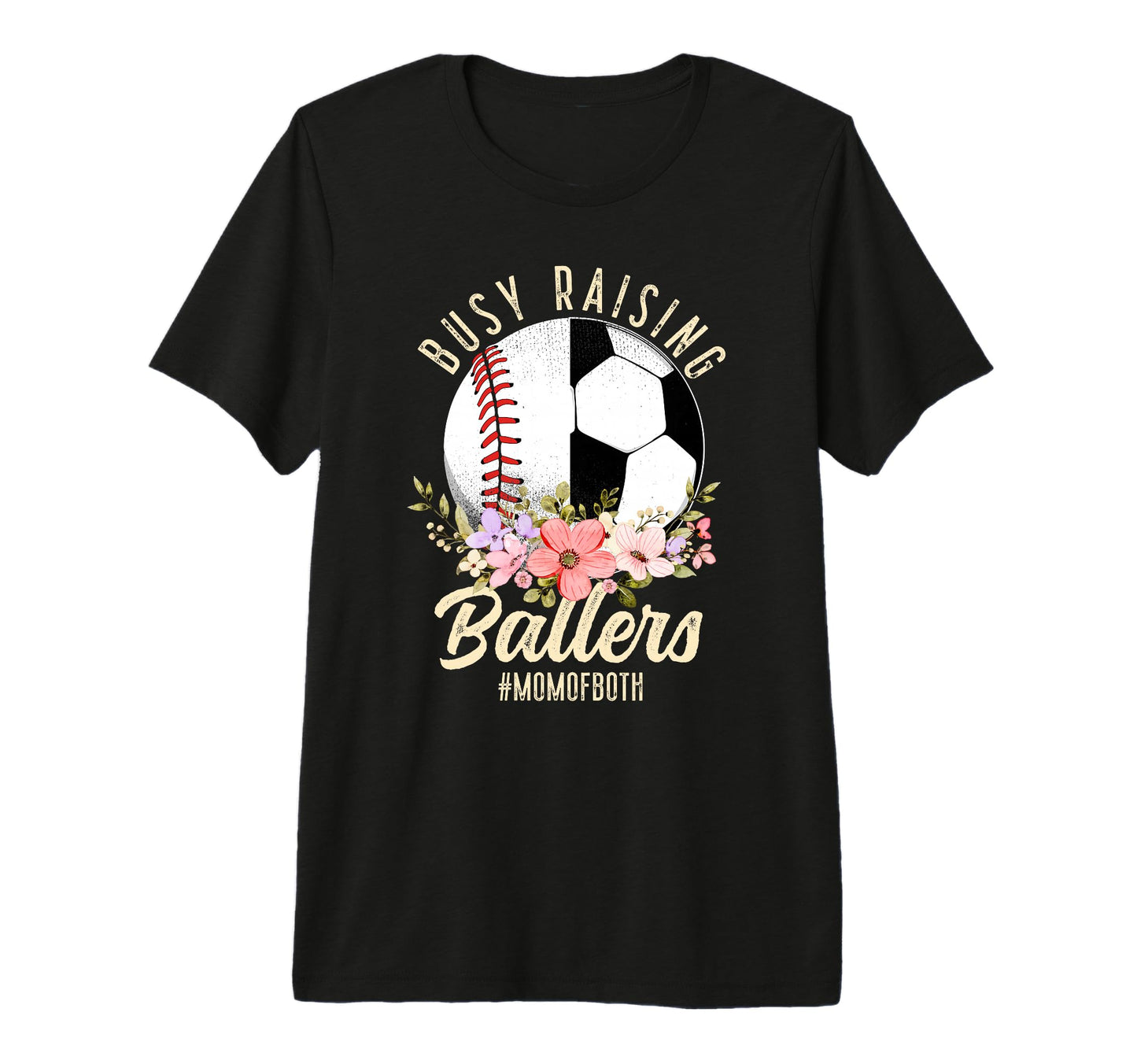 Baseball Soccer Mom Both Busy Raising T-Shirt - Aesthetic Graphic Unisex - T-Shirt, Sweatshirt, Hoodie