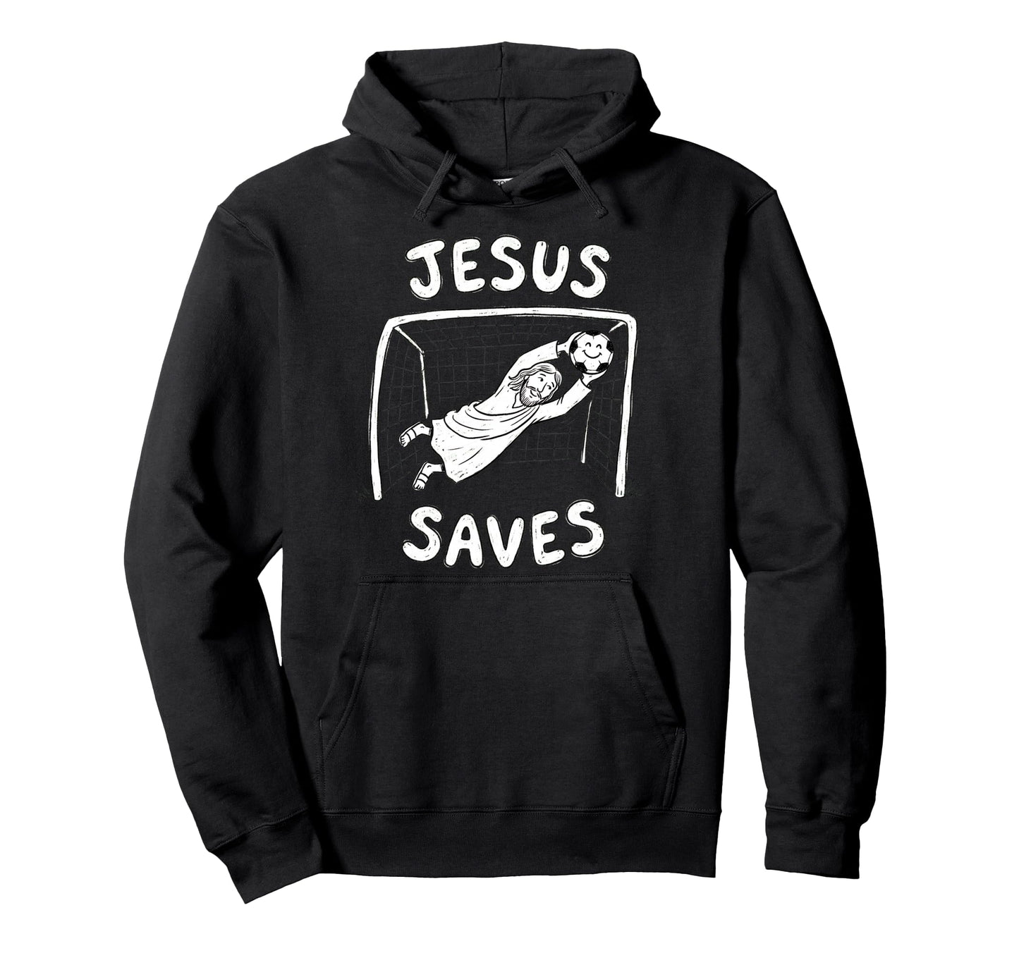 Christian Jesus Saves Soccer Goalkeeper Hoodie - Unique Graphic Unisex - T-Shirt, Sweatshirt, Hoodie
