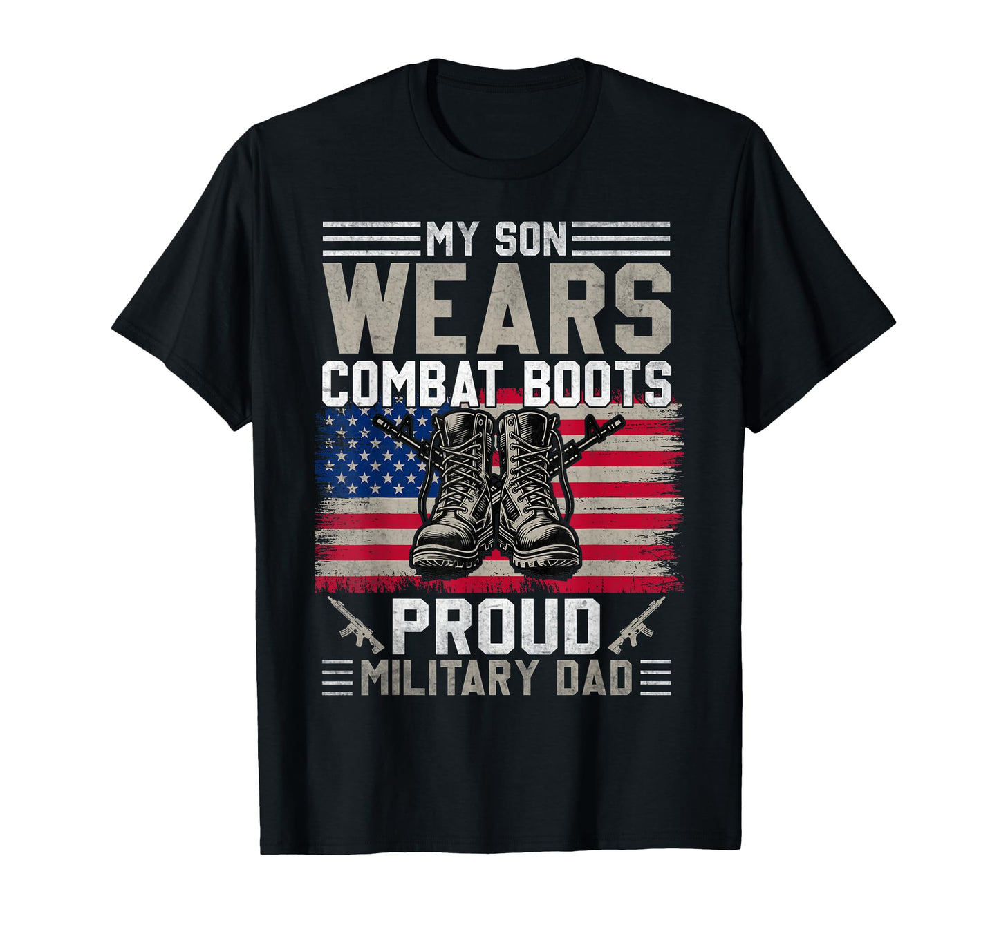 Proud Military Dad American Usa Flag T-Shirt - Trendy Graphic Unisex - T-Shirt, Sweatshirt, Hoodie
