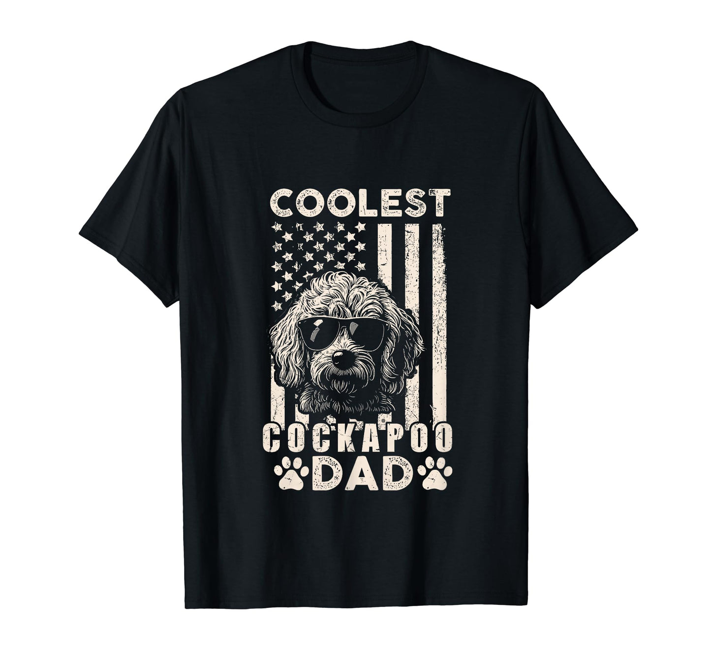 Coolest Cockapoo Dad American Flag T-Shirt - Trendy Graphic Men Women - T-Shirt, Sweatshirt, Hoodie