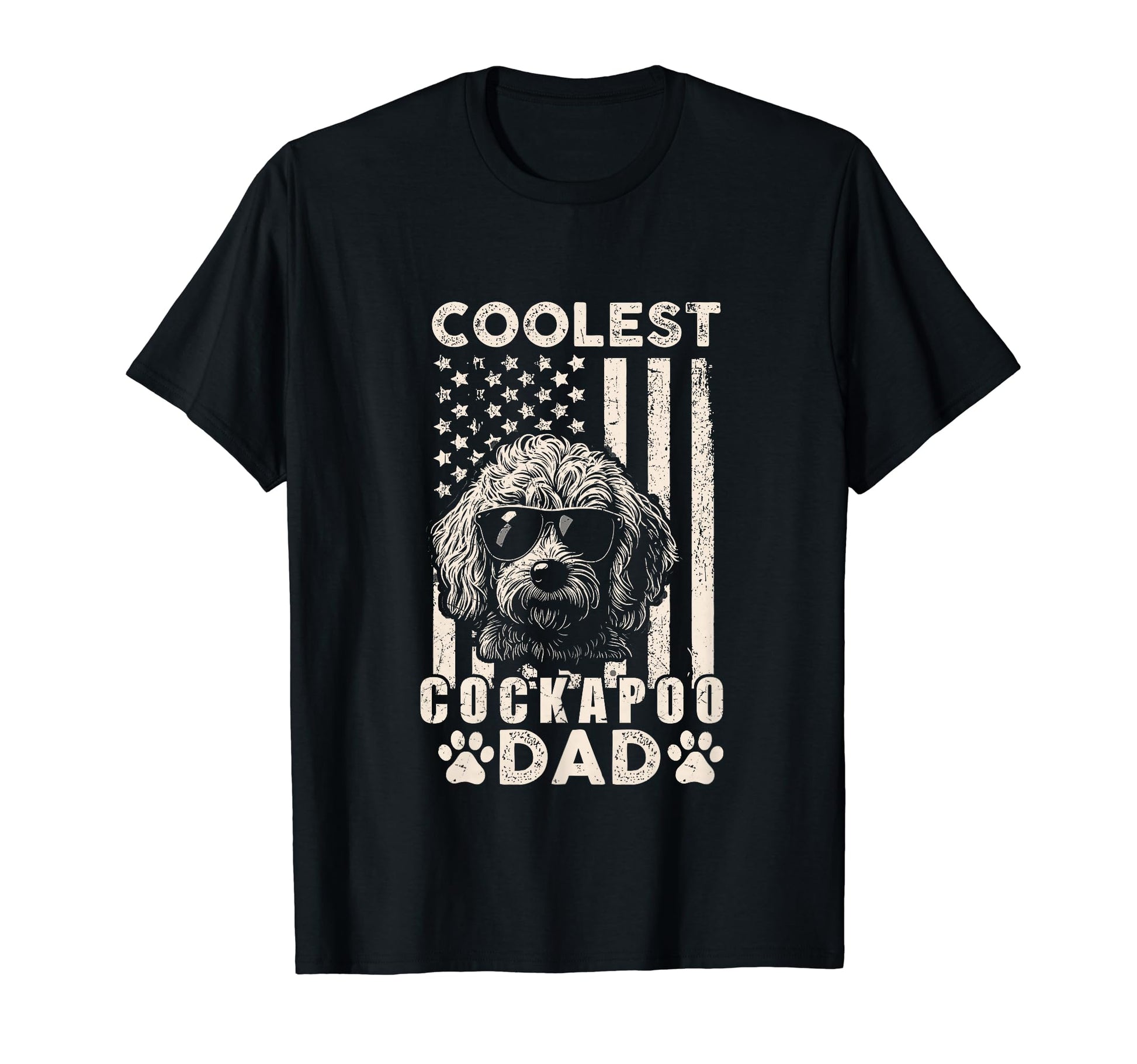 Coolest Cockapoo Dad American Flag T-Shirt - Trendy Graphic Men Women - T-Shirt, Sweatshirt, Hoodie