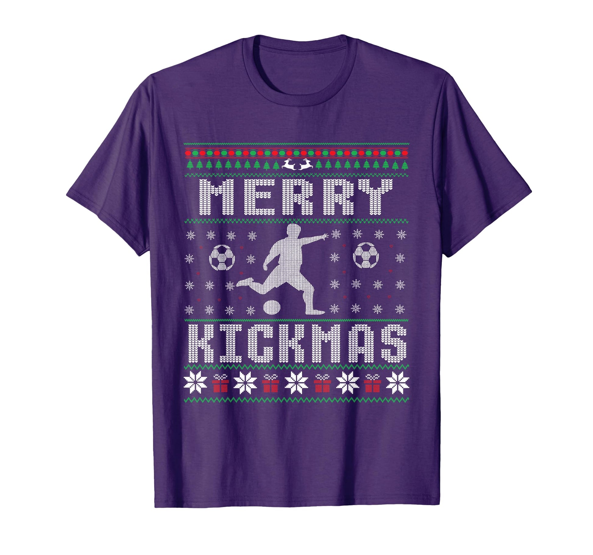 Merry Kickmas Soccer Player Ugly T-Shirt - Casual Everyday Wear Unisex - T-Shirt, Sweatshirt, Hoodie
