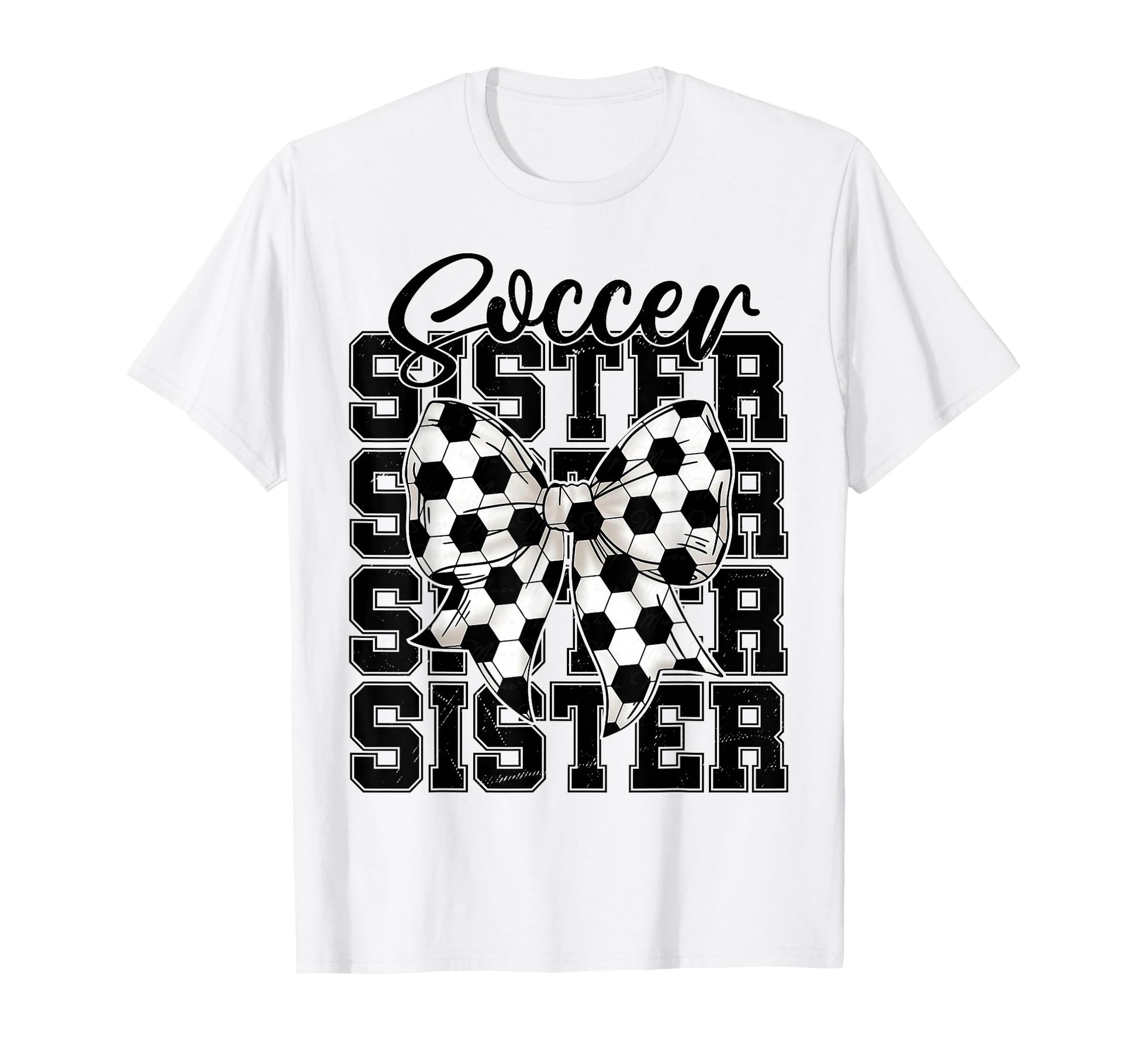 Soccer Sister Coquette Bow T-Shirt - Casual Everyday Wear for Adults - T-Shirt, Sweatshirt, Hoodie