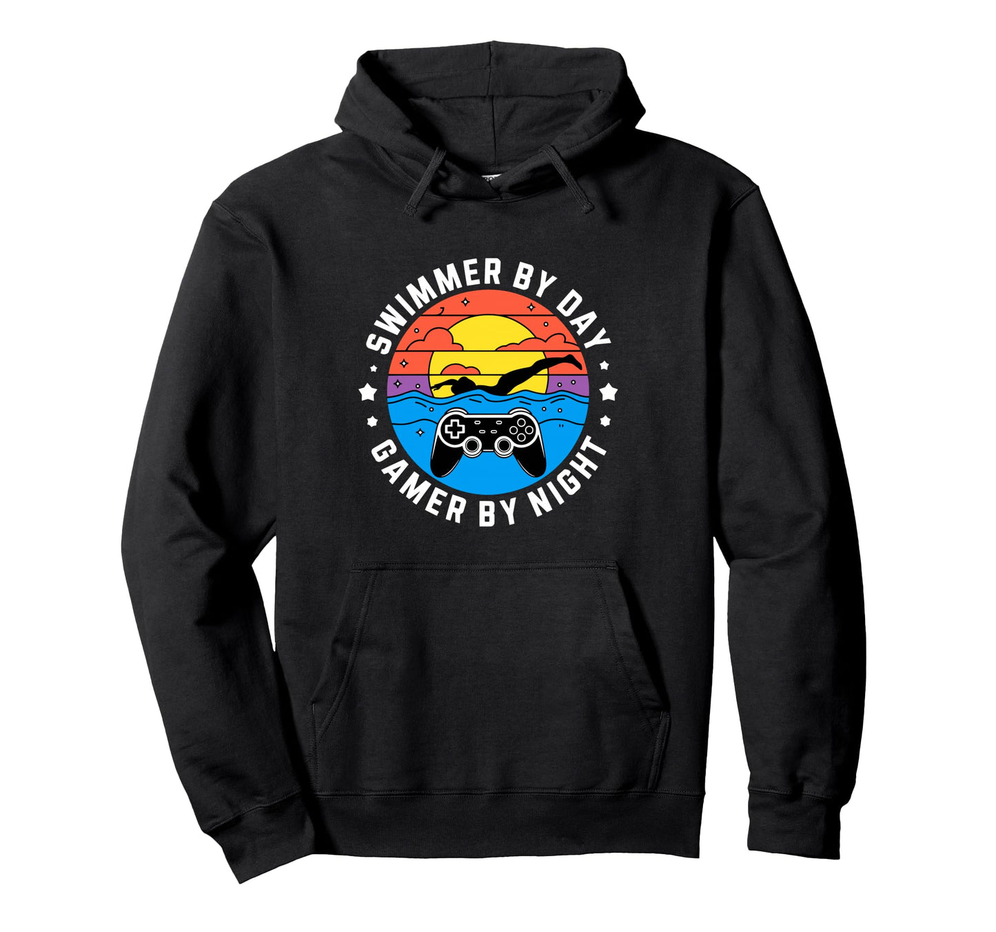 Swimmer Day Gamer Night Gaming Hoodie - Casual Everyday Wear for Adults - T-Shirt, Sweatshirt, Hoodie