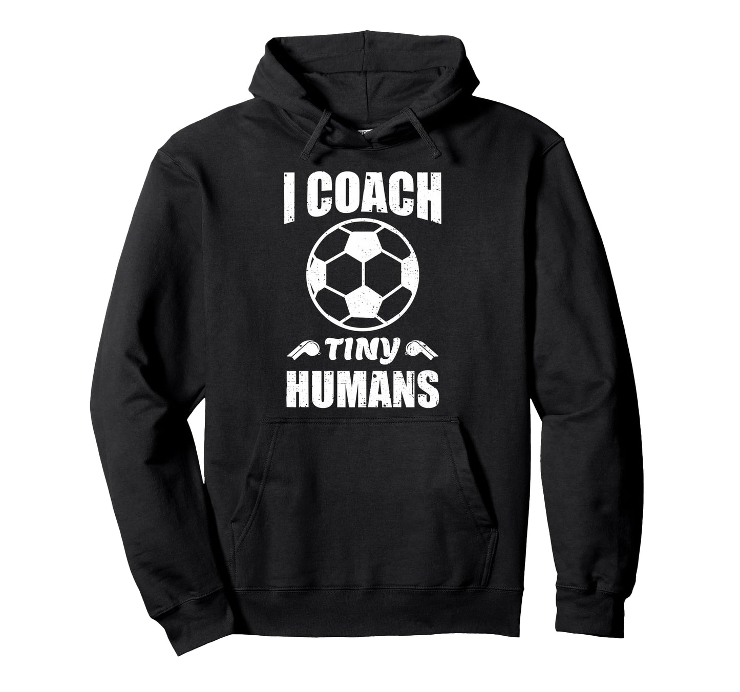 I Coach Tiny Humans Soccer Ball Fun Hoodie - Minimalist Print Men Women - T-Shirt, Sweatshirt, Hoodie