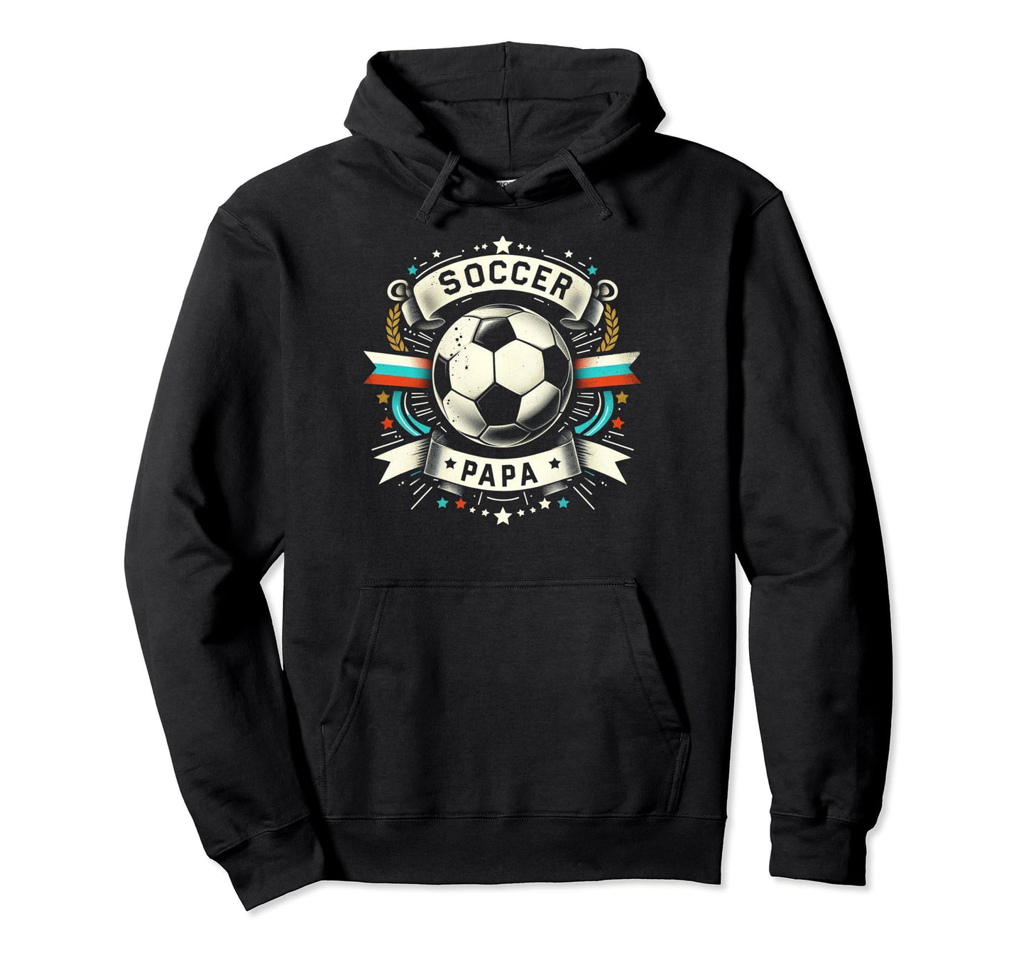 Soccer Papa Family Matching Dad Hoodie - Custom Art Print for Adults - T-Shirt, Sweatshirt, Hoodie