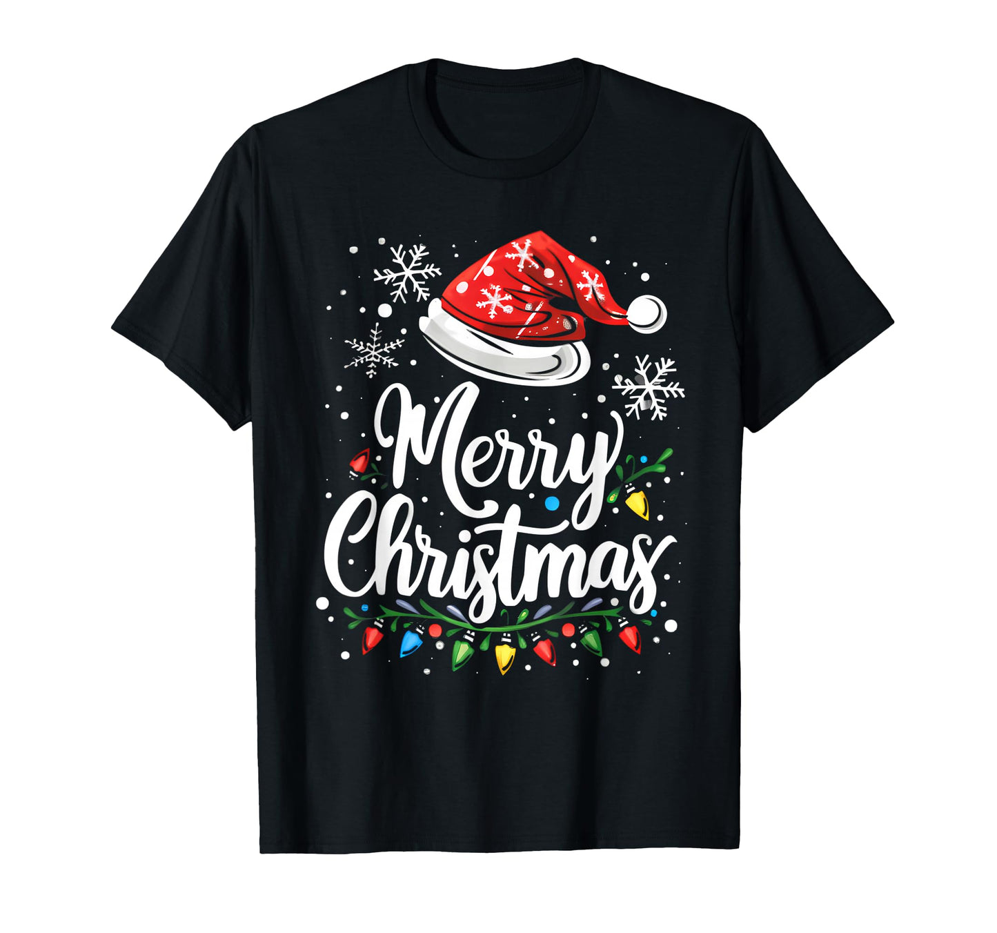 Merry Lights Red Santa Hat Matching T-Shirt - Streetwear Style Men Women - T-Shirt, Sweatshirt, Hoodie