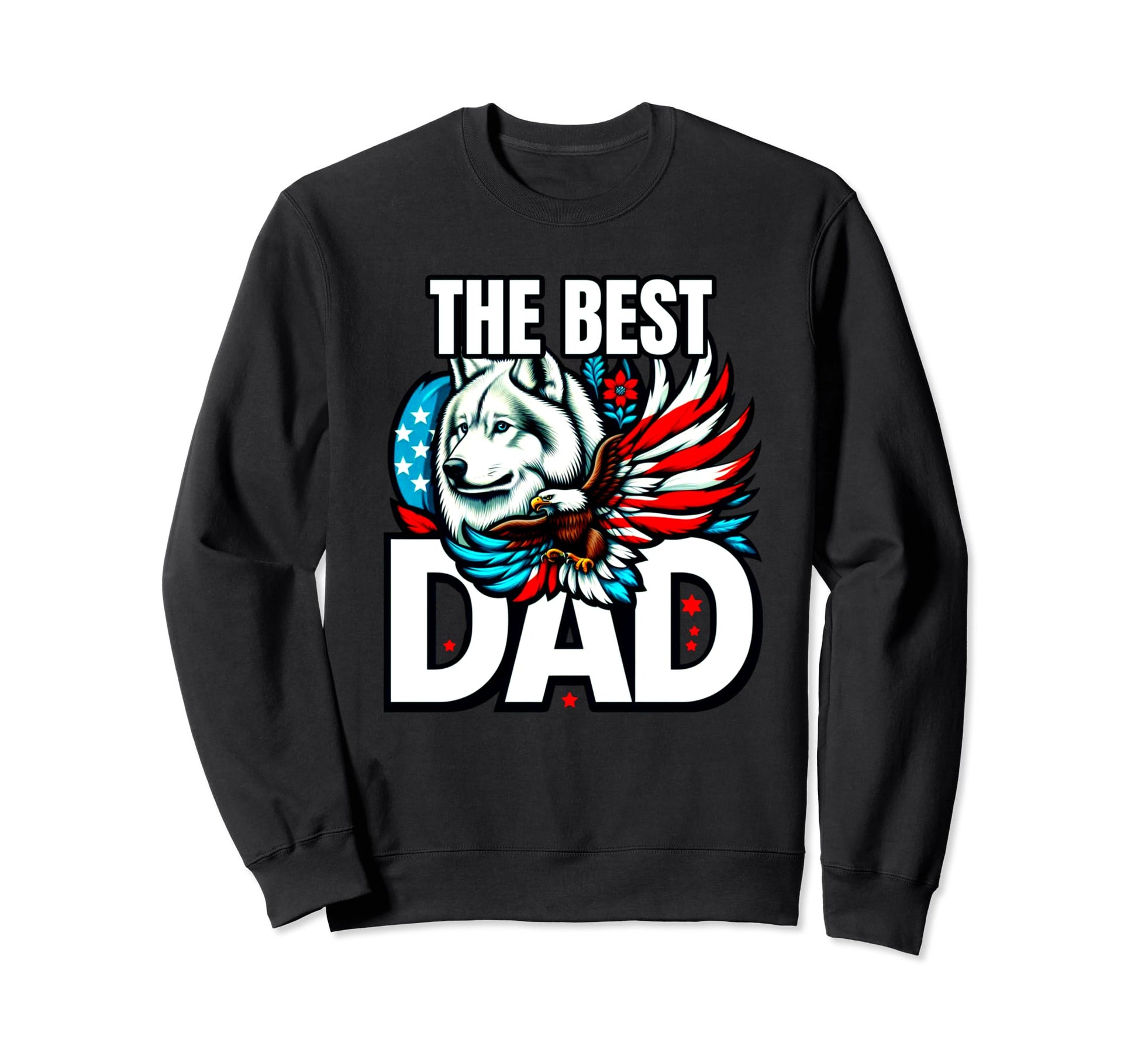 Best Dad Wolf Bald Eagle American Sweatshirt - Streetwear Style Men Women - T-Shirt, Sweatshirt, Hoodie