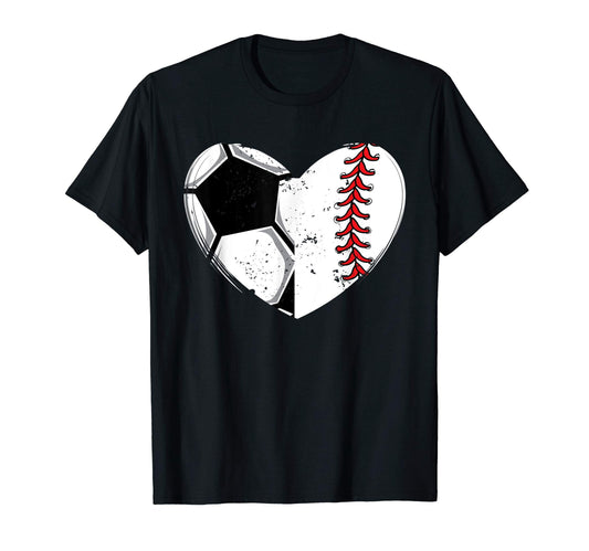 Baseball Lover Heart Soccer Player T-Shirt - Custom Art Print for Adults - T-Shirt, Sweatshirt, Hoodie