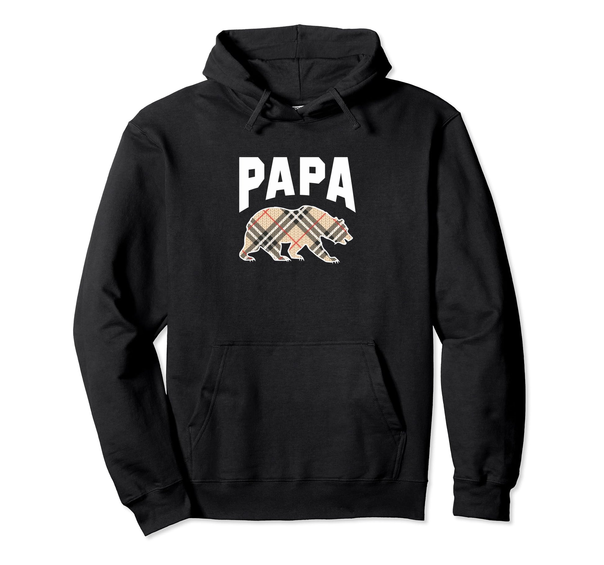 Plaid Bear Papa Greatest Dad Hoodie - Fun Novelty Design for Adults - T-Shirt, Sweatshirt, Hoodie
