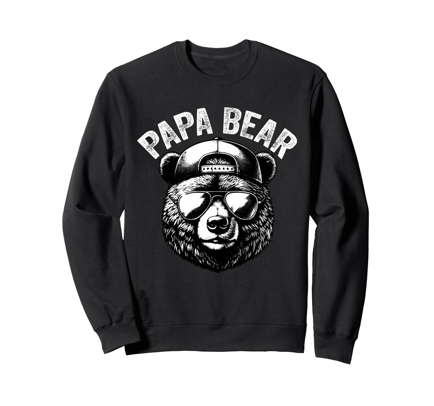 Papa Bear Face Grizzly Sweatshirt - Casual Everyday Wear for Adults - T-Shirt, Sweatshirt, Hoodie