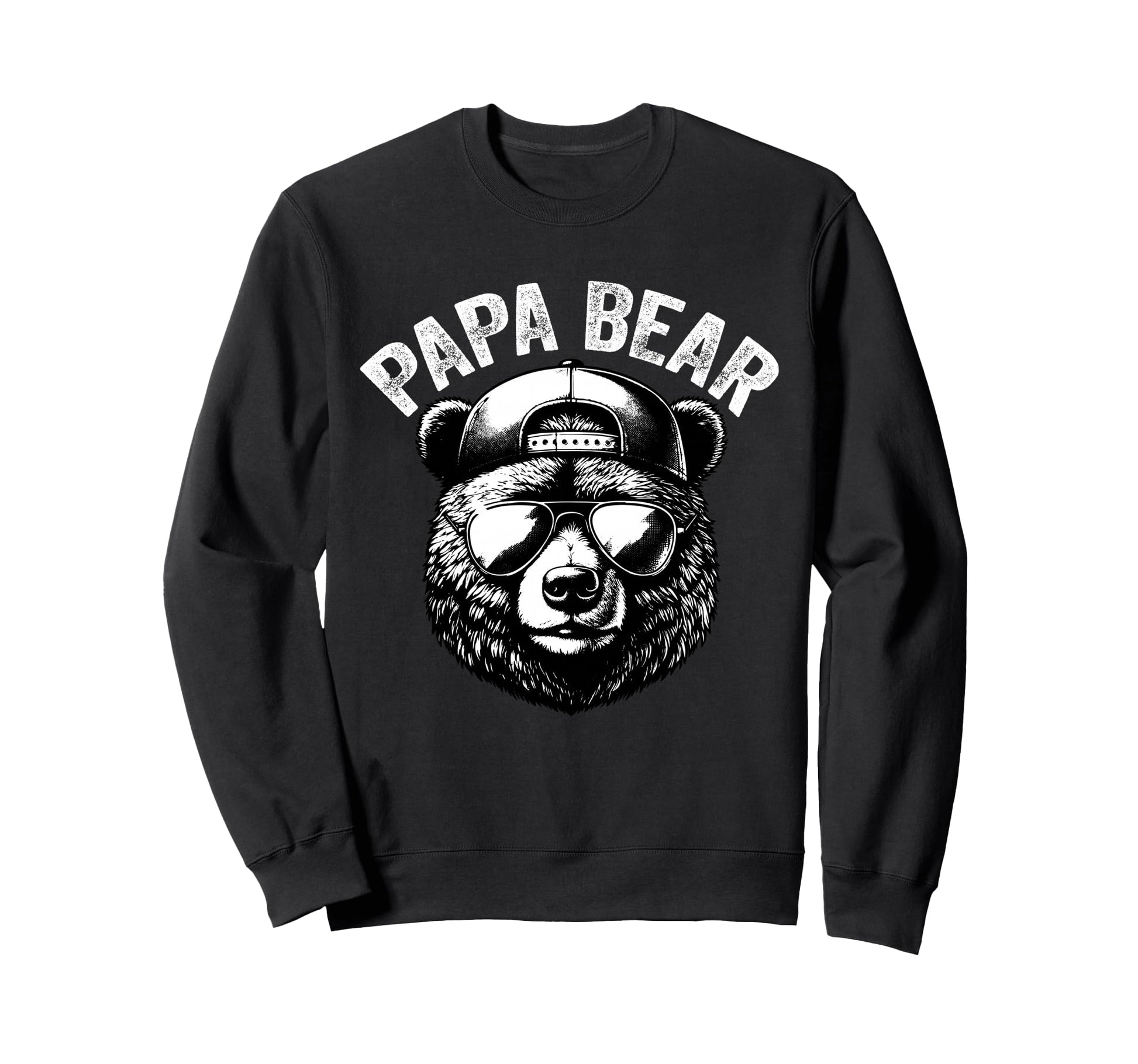 Papa Bear Face Grizzly Sweatshirt - Casual Everyday Wear for Adults - T-Shirt, Sweatshirt, Hoodie