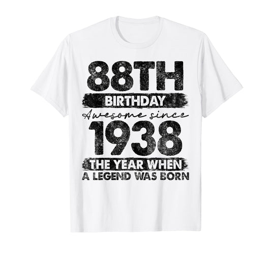 88 Year Old Gifts 1938 88Th Birthday T-Shirt - Fun Novelty Design Men Women - T-Shirt, Sweatshirt, Hoodie