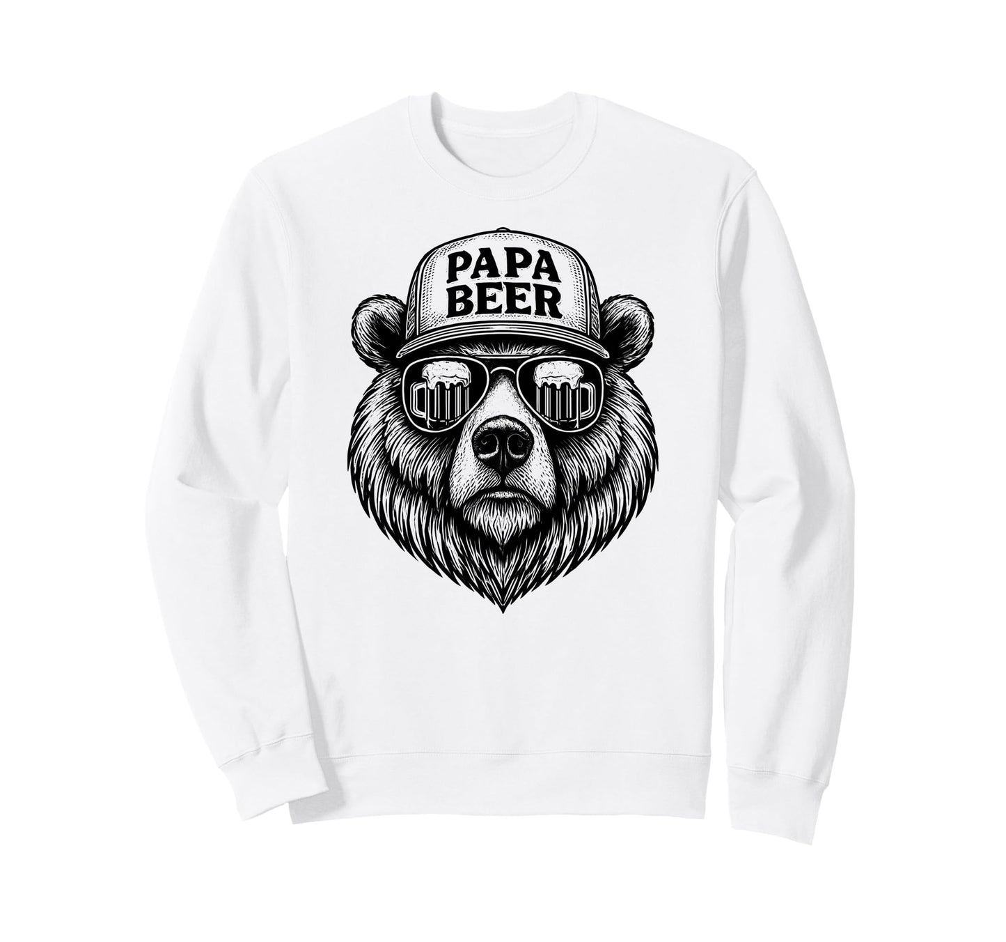 Papa Beer Funny Dad Bear Drinking Sweatshirt - Novelty Apparel Unisex - T-Shirt, Sweatshirt, Hoodie