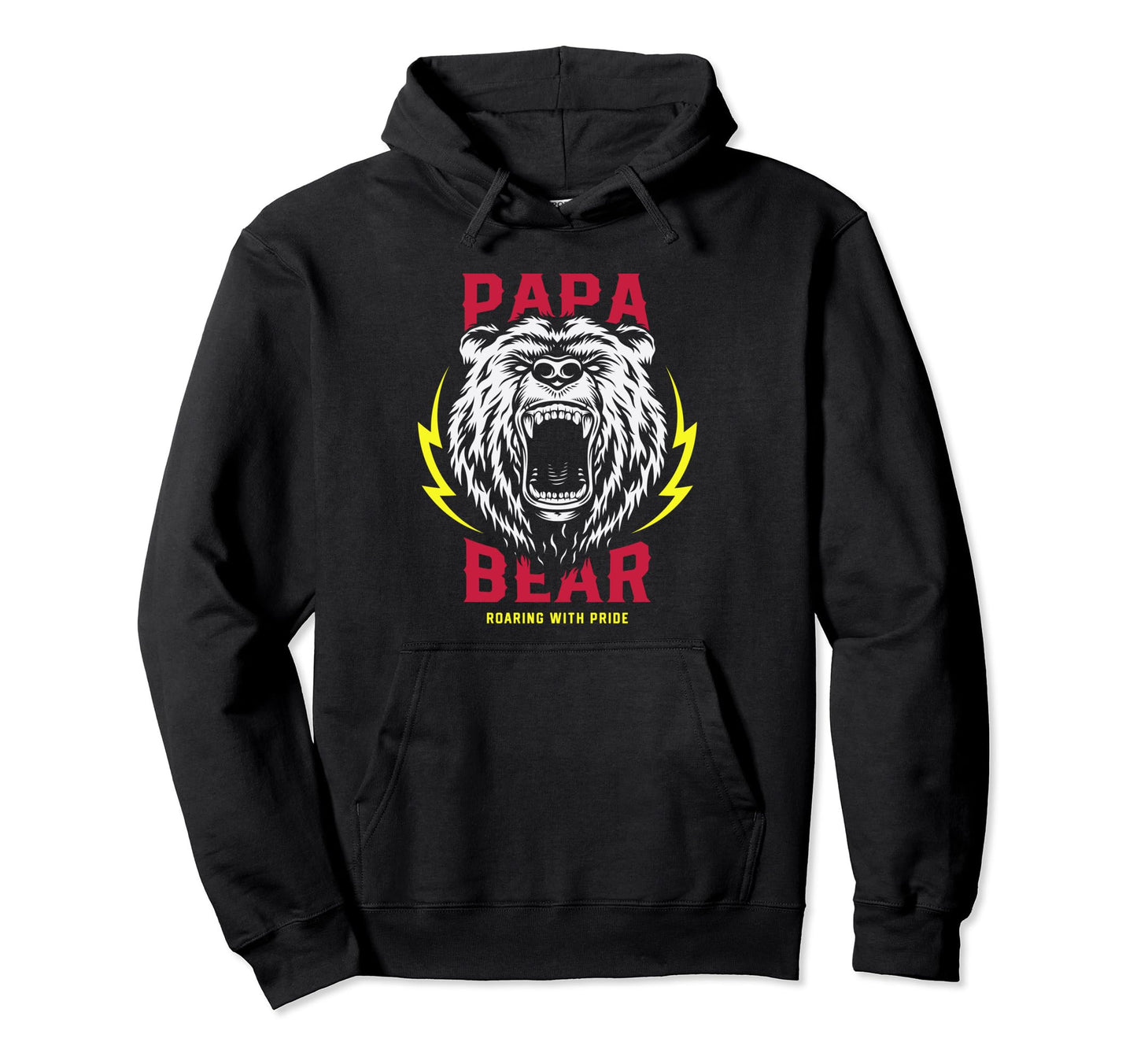 Papa Bear Roaring Grizzly Proud Dad Hoodie - Minimalist Print Unisex - T-Shirt, Sweatshirt, Hoodie