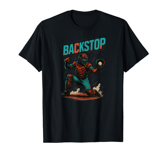 Backstop Catcher Baseball T-Shirt - Novelty Apparel Men Women - T-Shirt, Sweatshirt, Hoodie