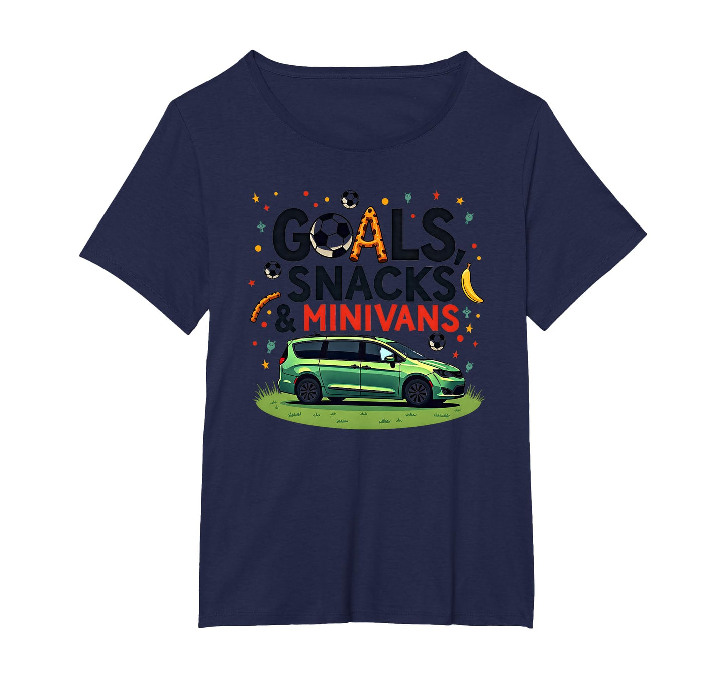 Goals Snacks Minivans Soccer Mom Life T-Shirt - Minimalist Print Unisex - T-Shirt, Sweatshirt, Hoodie