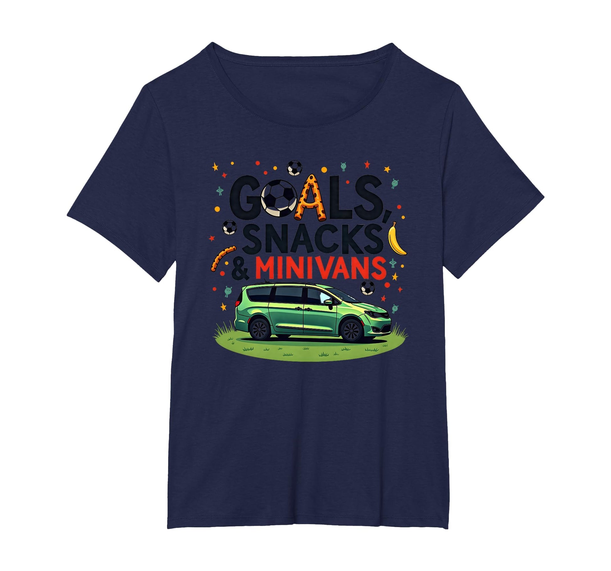 Goals Snacks Minivans Soccer Mom Life T-Shirt - Graphic Print Unisex - T-Shirt, Sweatshirt, Hoodie