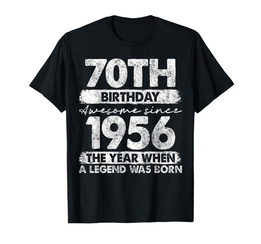 70 Year Old Gifts 1956 70Th Birthday T-Shirt - Custom Art Print Men Women - T-Shirt, Sweatshirt, Hoodie