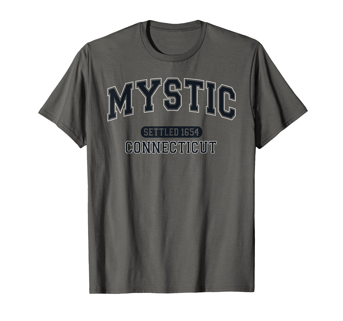 Mystic Connecticut Settled 1654 T-Shirt - Minimalist Print Men Women - T-Shirt, Sweatshirt, Hoodie